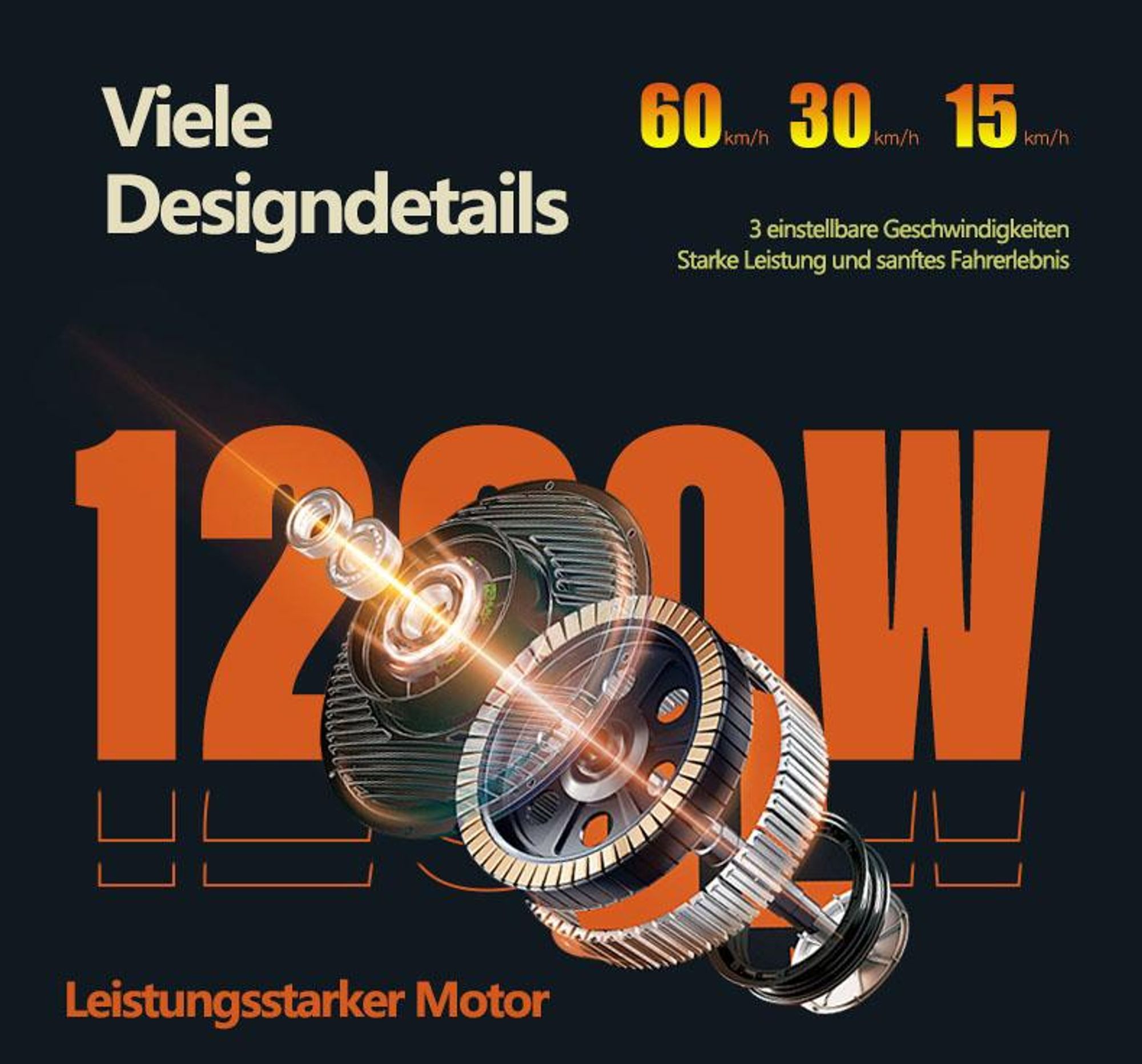 Elektroroller Z1 - Akku 48V20AH 10" Räder Scheibenbremse - Schwarz