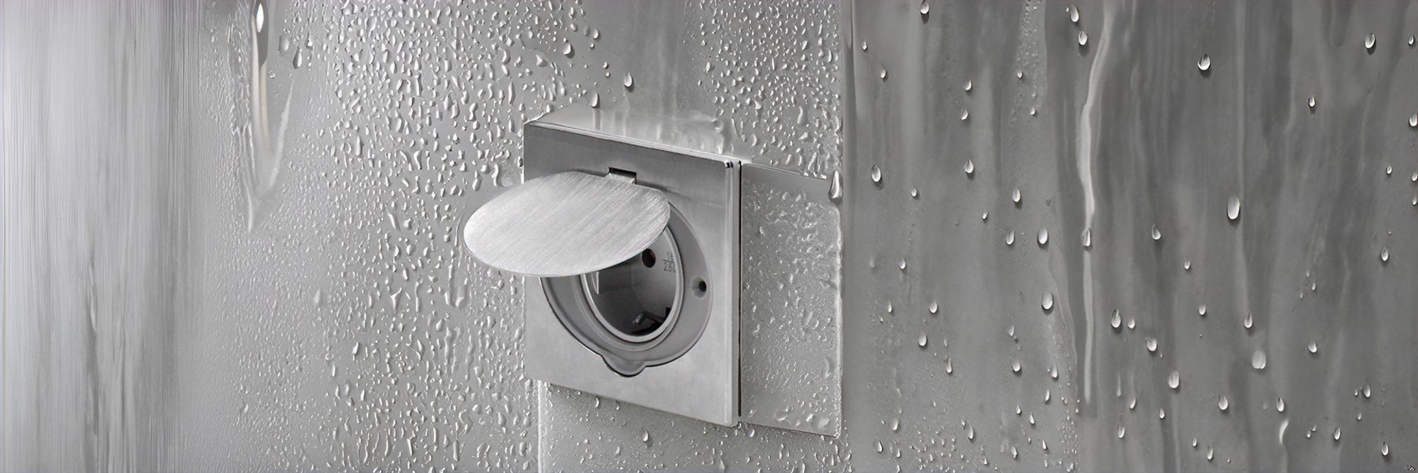 Edelstahl Einbausteckdose I Bodensteckdose IP44 mit Klappdeckel