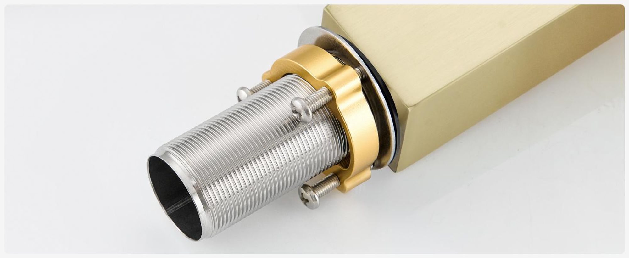 Wasserfall Waschtischarmatur, 304 Edelstahl Gebürstet Gold, Bleifrei Kalt Warm, Cecipa, Badarmatur Mischbatterie, Wasserhahn Bad, Waschbeckenarmatur