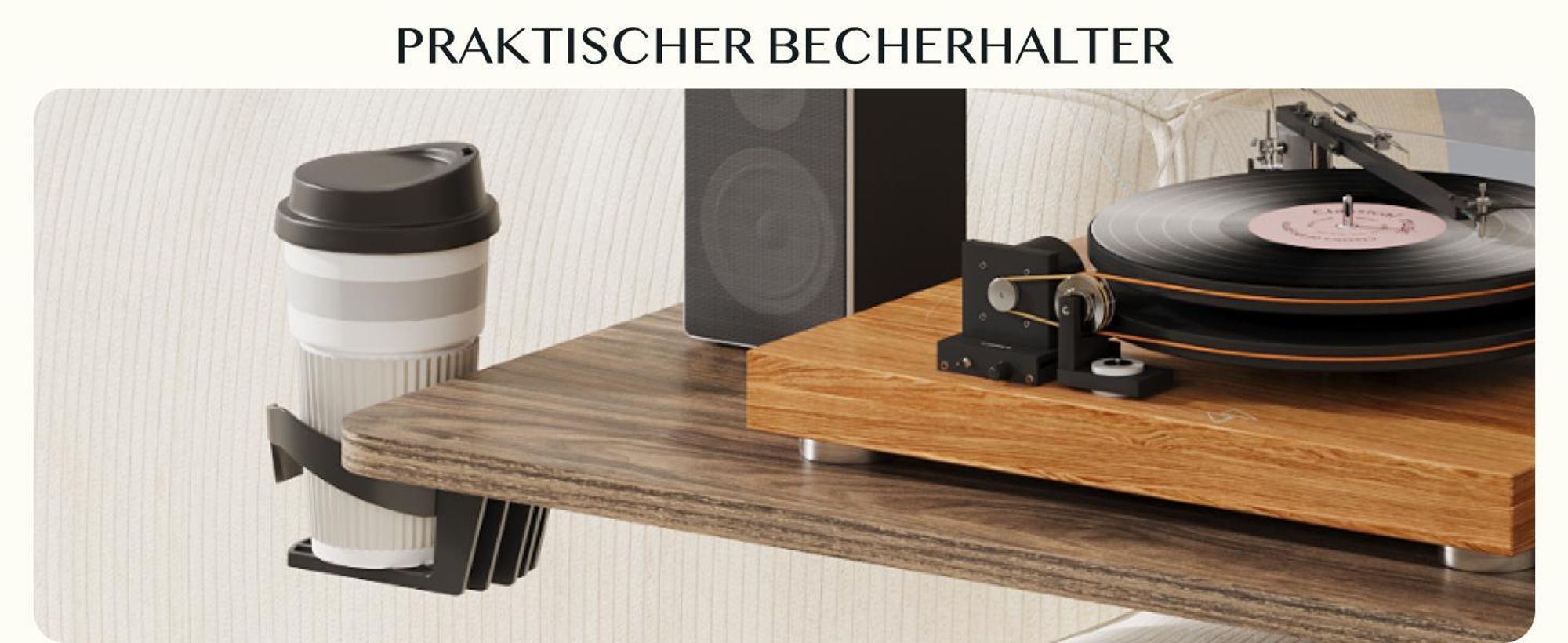 FLEXISPOT Beistelltisch Höhenverstellbar in C-Form, Laptoptisch mit Rollen, 66–106 cm, Nachttisch, für Bett und Sofa, Schwarz