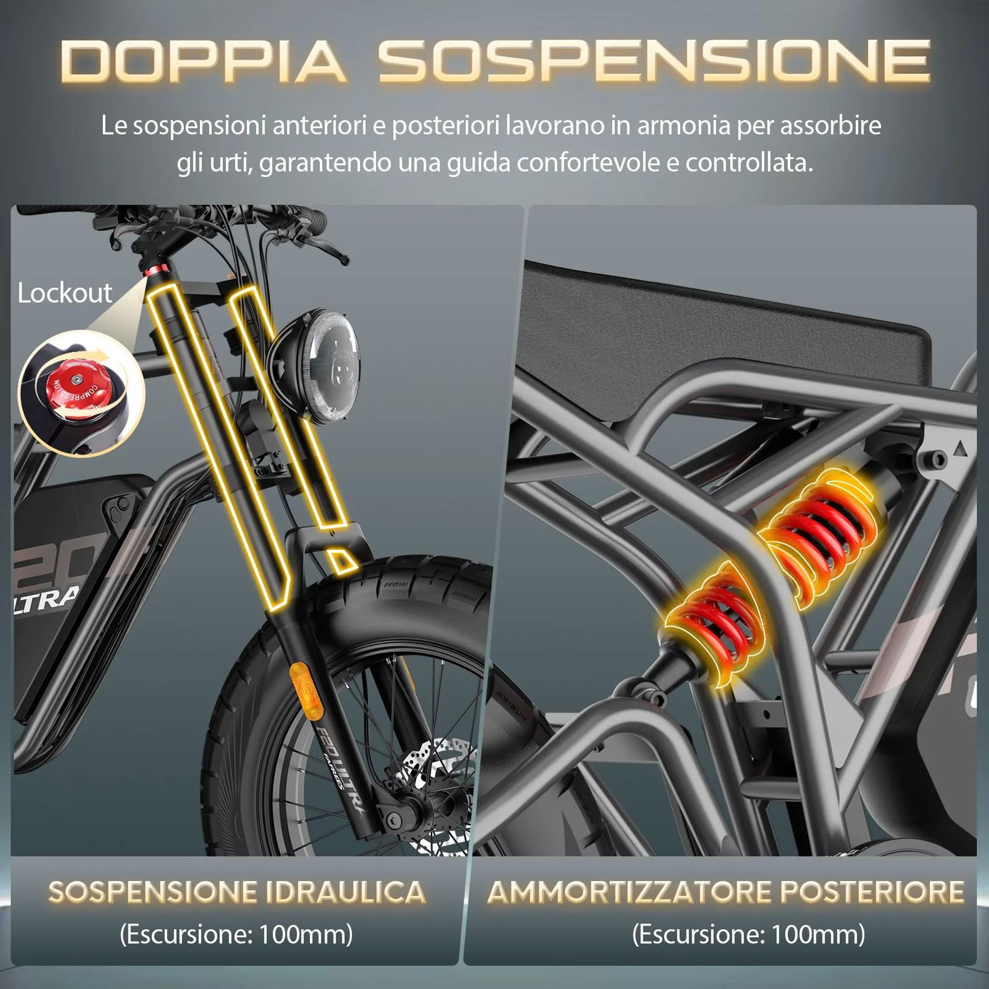FAFREES F20 Ultra E-bike (Omologazione UE L1e-B) - Batteria 48V25AH Freni meccanici 20 Pollici Pneumatici - Verde