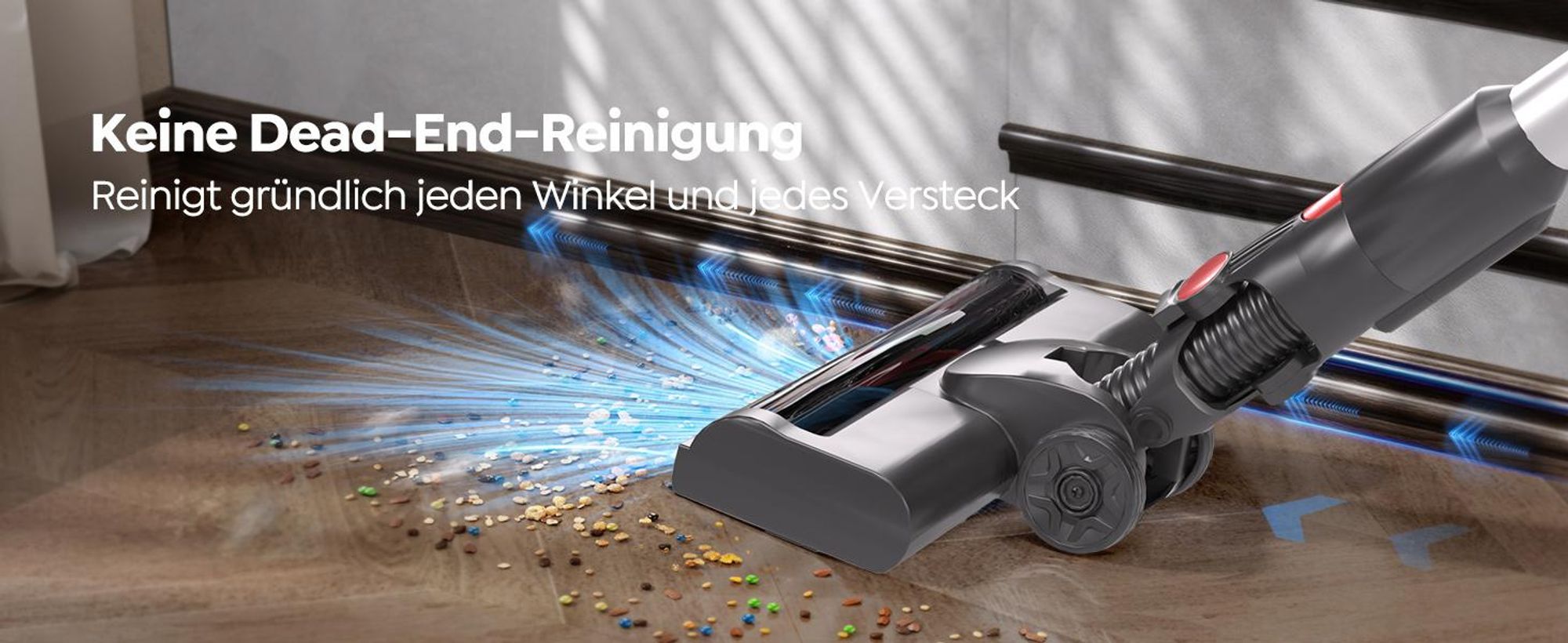 65000PA/500W Akku Staubsauger Kabellos, 6-in-1 Bürstenloser Staubsauger, Touch Display, Anti-Tangle-Staubsauger, Starke Saugleistung Staubsauger