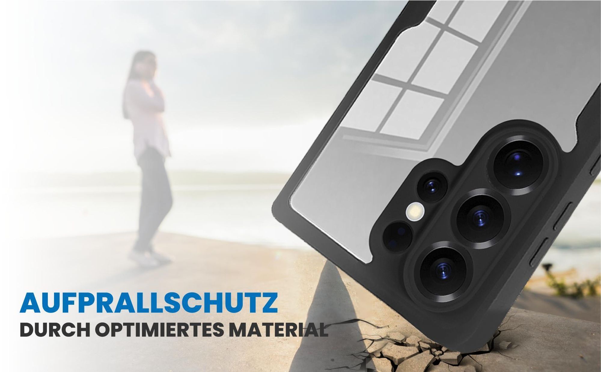 Schwarzes Front Back Cover für Samsung Galaxy S26 Ultra mit Aufprallschutz
