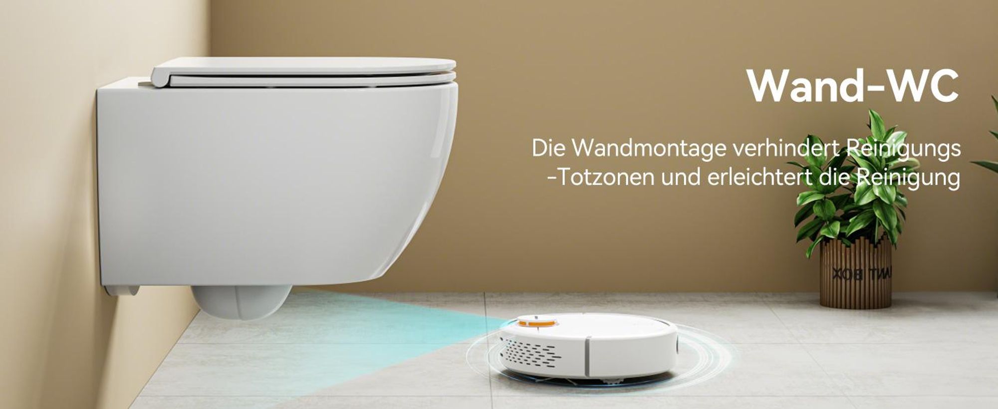 HOROW Hänge Toilette Spülrandloses WC - Zweiloch-Superspin-Spülung Toilettenschüssel inkl. Softclose Toilettendeckel - 525 x 358 x 360 mm