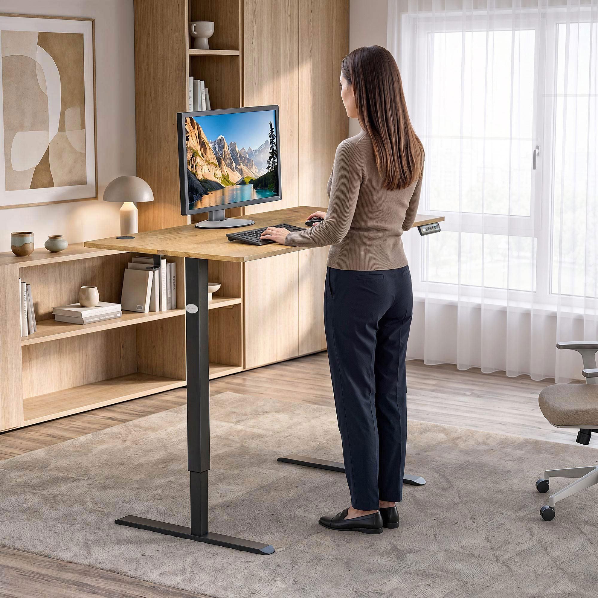 di volio höhenverstellbarer Schreibtisch LERICI - 120x60 cm, Schreibtisch höhenverstellbar elektrisch mit Memory-Funktion, ergonomischer Bürotisch