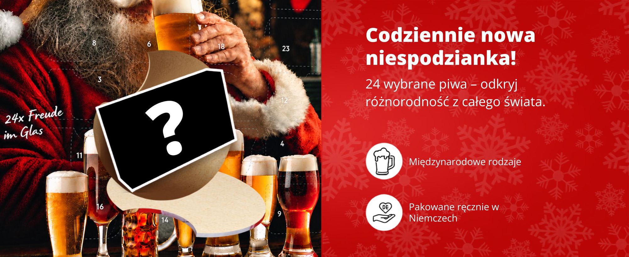 UMBRELLA® piwny kalendarz adwentowy 2026, 24 piwa międzynarodowe 0,33 l