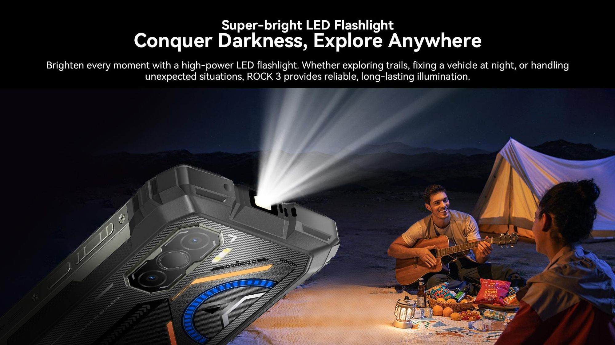 Blackview ROCK 3  Smartphone,6.78" 120Hz,10000mAh Battery, 108MP Main Camera, 24(8+16)+256GB , IP68/IP69K Waterproof, Android 16,Thermal Imaging.