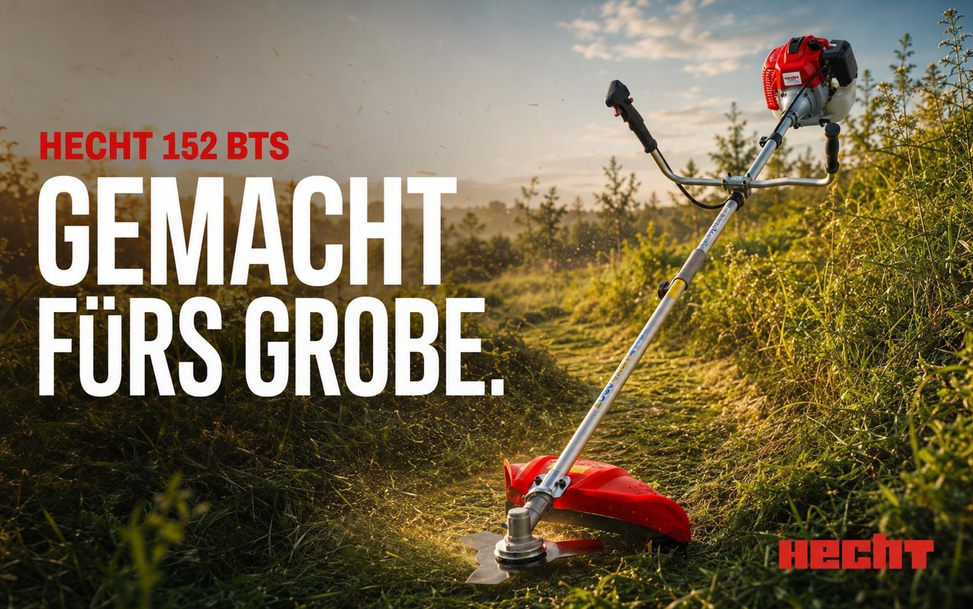 HECHT 152 BTS Freischneider Benzin | mit Tragegurt | 25,5 und 43 cm Schnittkreis | 2 PS | 51,7cm³