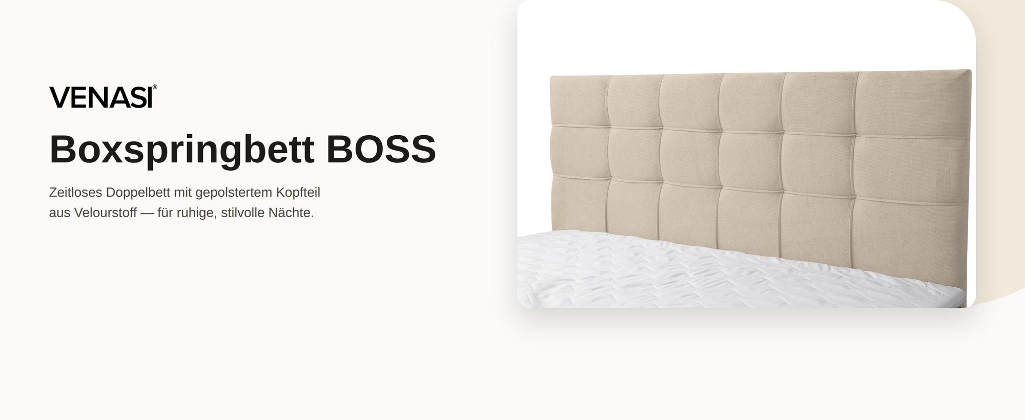 VENASI Boxspringbett 180x200, Boss Doppelbett Schwarz Velourstoff