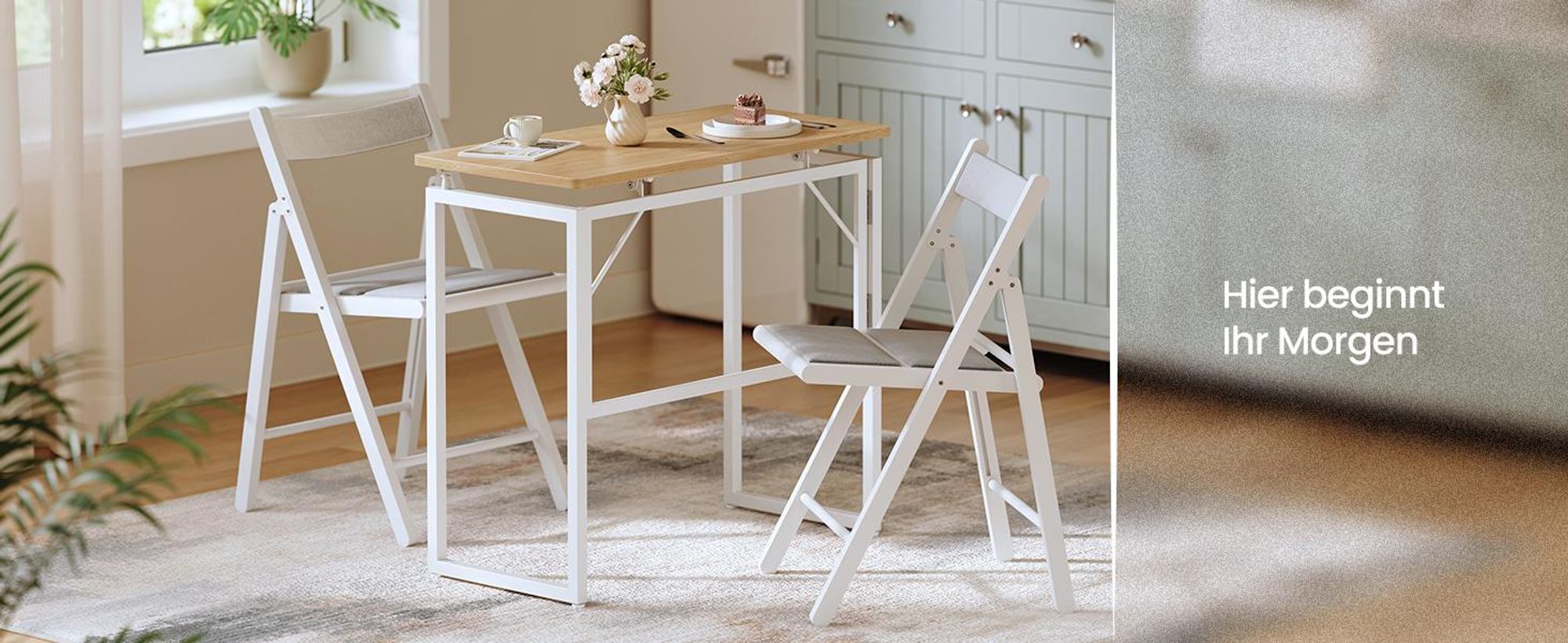VASAGLE Klapptisch, kleiner Schreibtisch klappbar, Computertisch, Tischplatte aus einem Stück, abgerundete Ecken, 80 cm