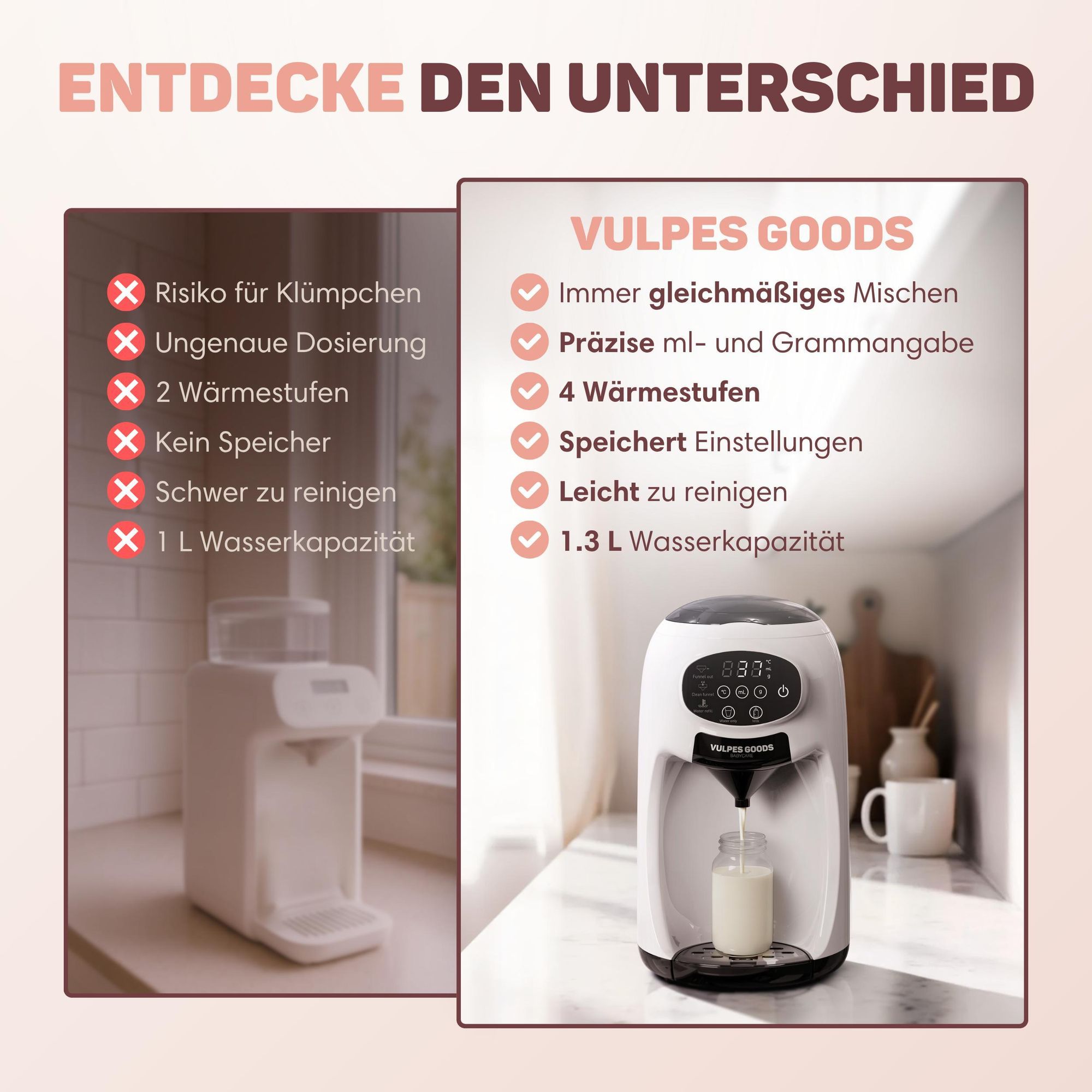 Babykostwärmer Pro - Automatischer Flaschenzubereiter - Baby Milch Maschine - Fläschchen fertig in Sekunden - mit 4 Temperatureinstellungen