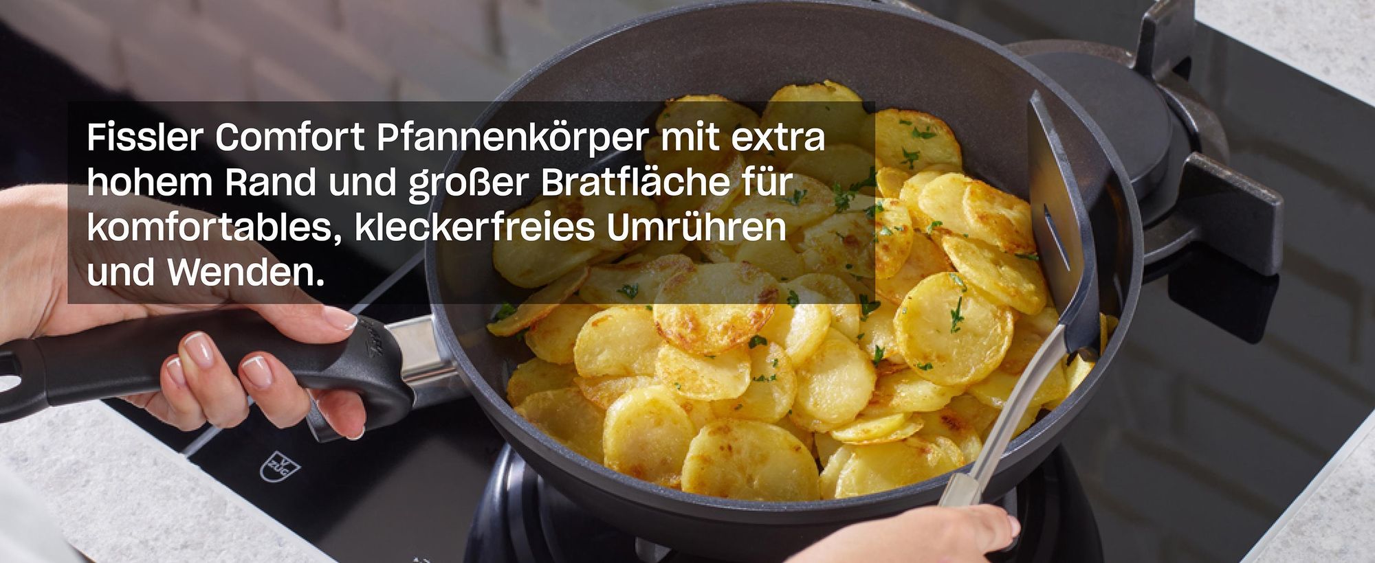 Fissler Adamant / Aluminium-Wokpfanne (Ø 30 cm, 5,2 Liter) beschichtet, große Asia-Pfanne, hoher Rand, antihaftend - Induktion