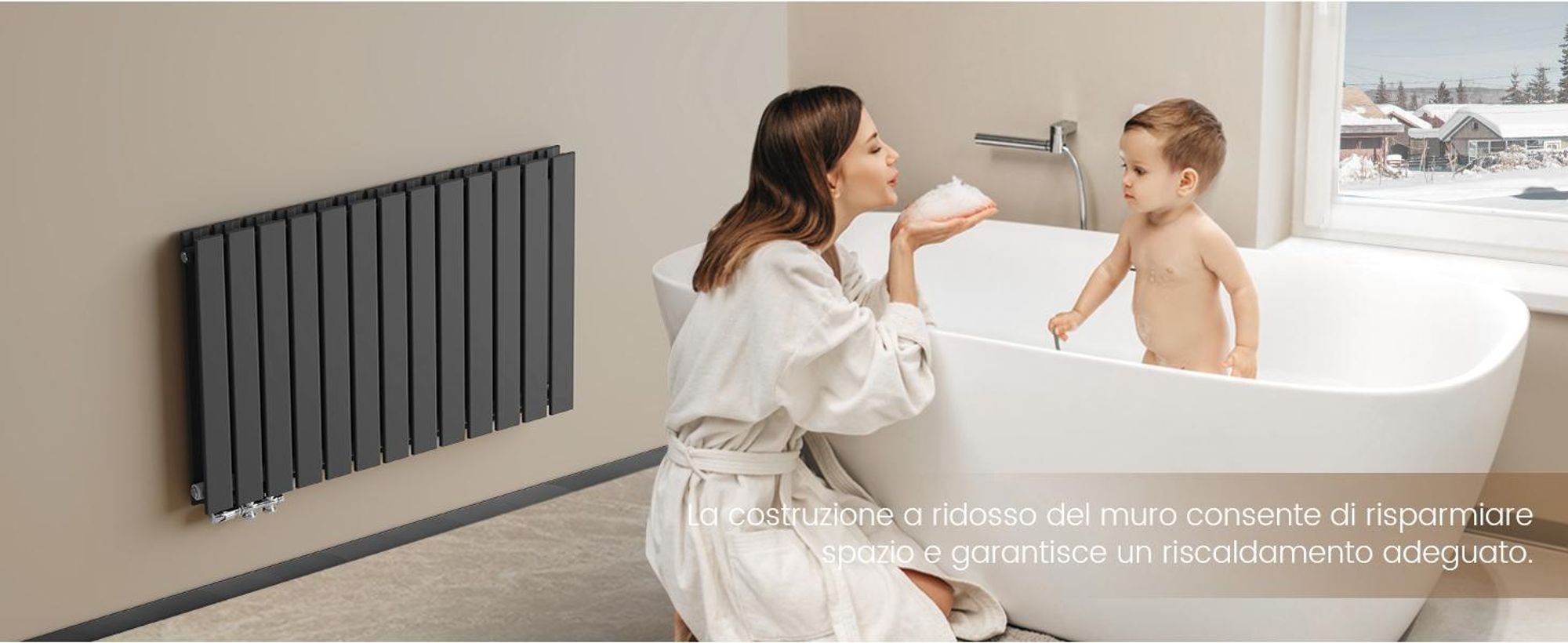 EMKE Design Radiatore a pannello orizzontale 630x1006 mm 1308 W Radiatore piatto antracite Radiatore a doppio strato Acciaio SPCC Attacco laterale senza resistenza elettrica