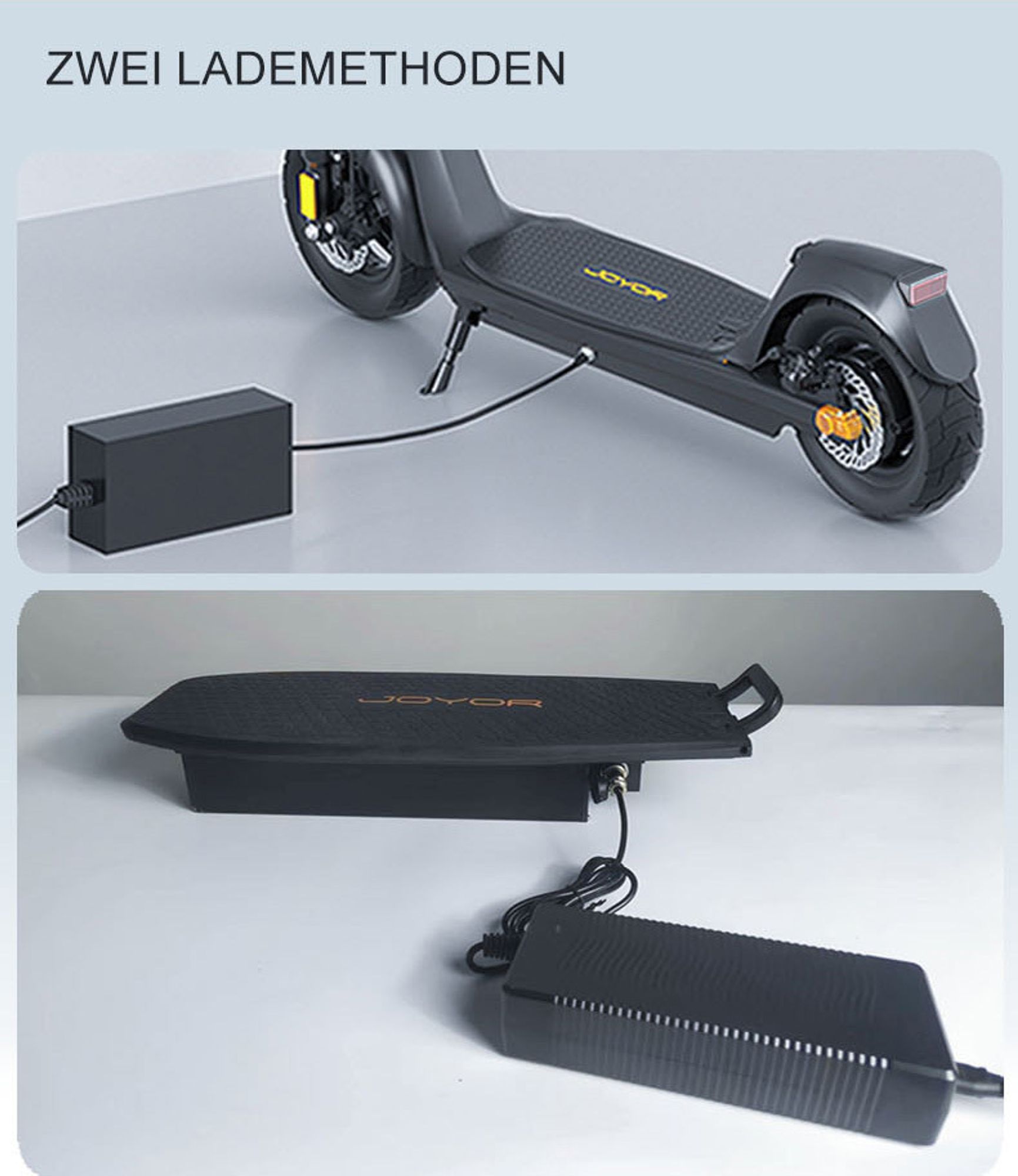 Joyor C10E E-Scooter mit Straßenzulassung wechselbarer Akku Rahmen aus Magnesiumlegierung 120kg 10 Zoll 500W Federung Faltbar