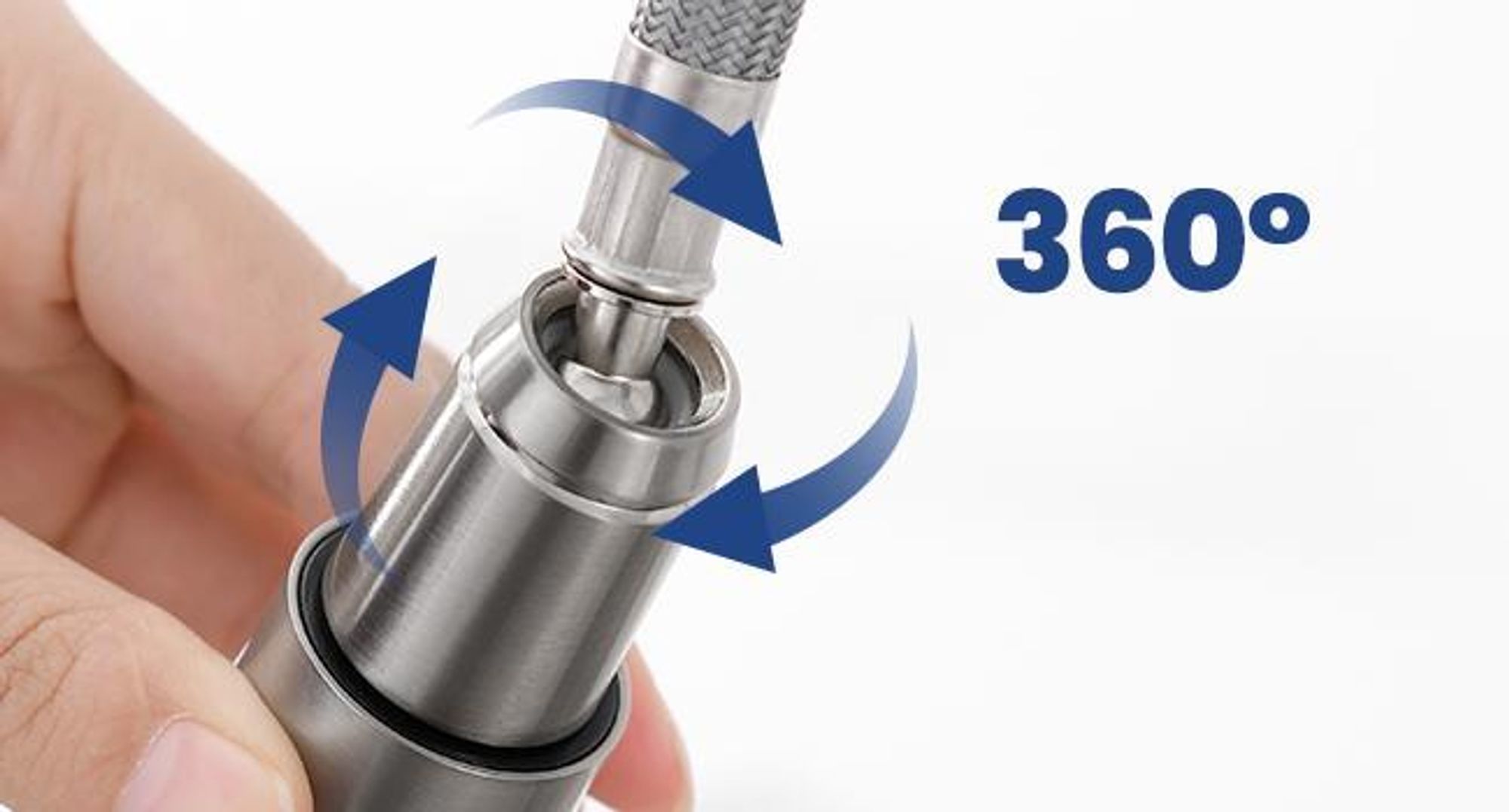 Cecipa Niederdruck Küchenarmatur Gebürsteter Edelstahl Ausziehbar, Wasserhahn Küche mit Brause, 360° Drehbar Spültischarmatur für Kleinspeicher
