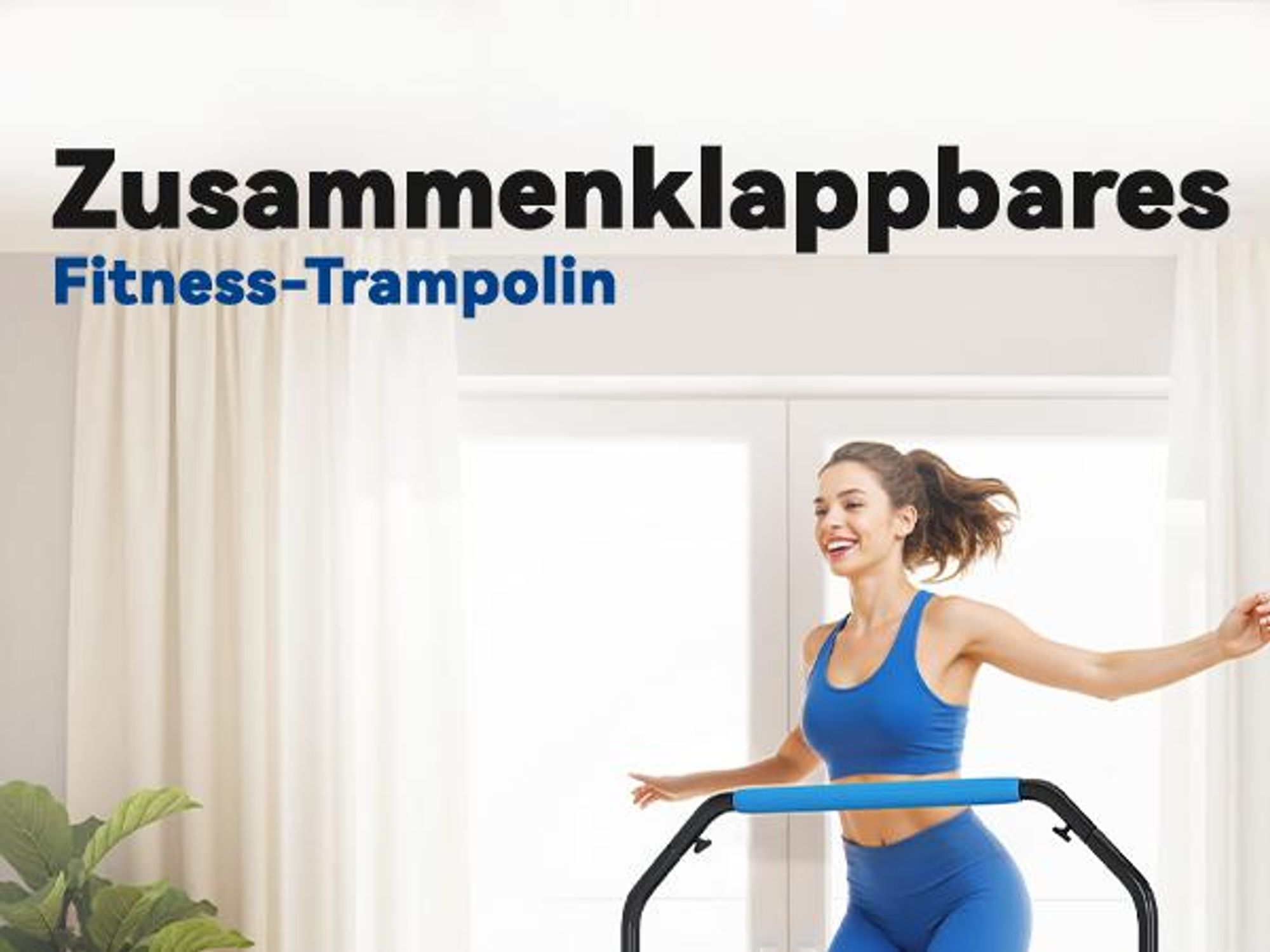 HOMCOM 102cm Faltbares Fitness-Rebounder Fitness-Trampolin mit Haltegriff