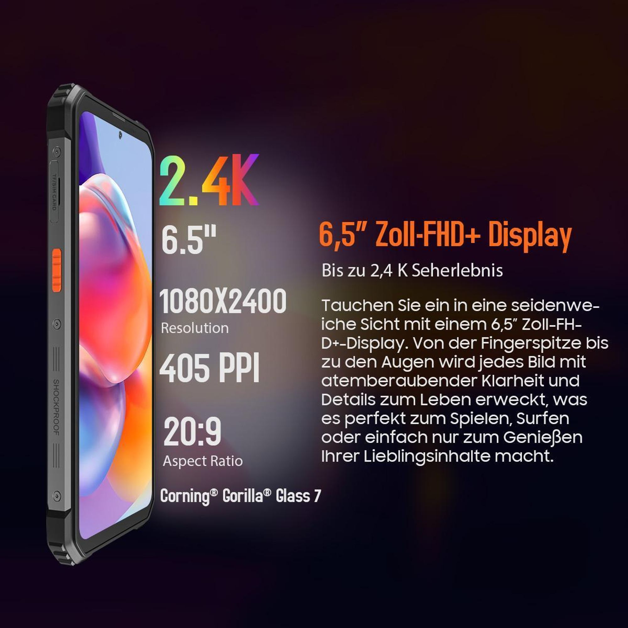 Blackview BV8900Pro Outdoor Handy Ohne Vertrag mit UWB Tag, 16GB+256GB Outdoor Smartphone 10000mAh 33W Schnellladung, OSI 64MP+16MP, 2.4K 6.5"
