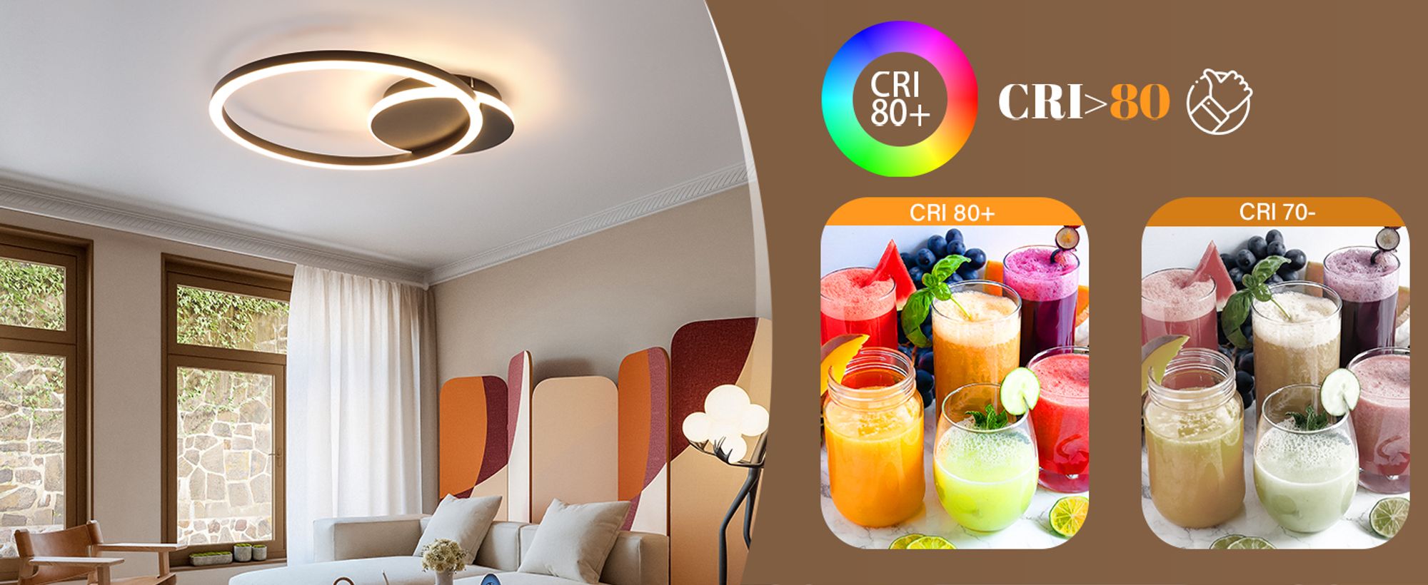 ZMH Deckenlampe LED Deckenleuchte Wohnzimmer 24W Küchenlampe Schwarz Modern Design Wohnzimmerlampe 2 Ringen 3000K Warmweiß Schlafzimmerlampe Flur Metall Deckenleuchten für Küche Büro