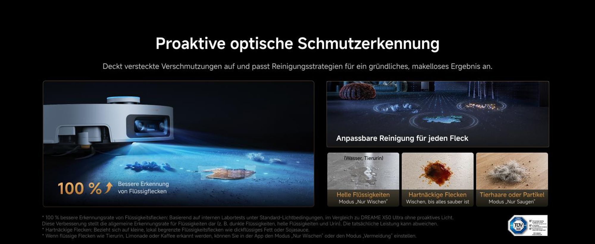 DREAME X60 Pro Ultra Complete Saug- und Wischroboter mit Wischfunktion,42KPa,DuoBrush 2.0,KI Omni 3.0,10cm Anhebung,100°C Wischmopp,100% Entwirrung