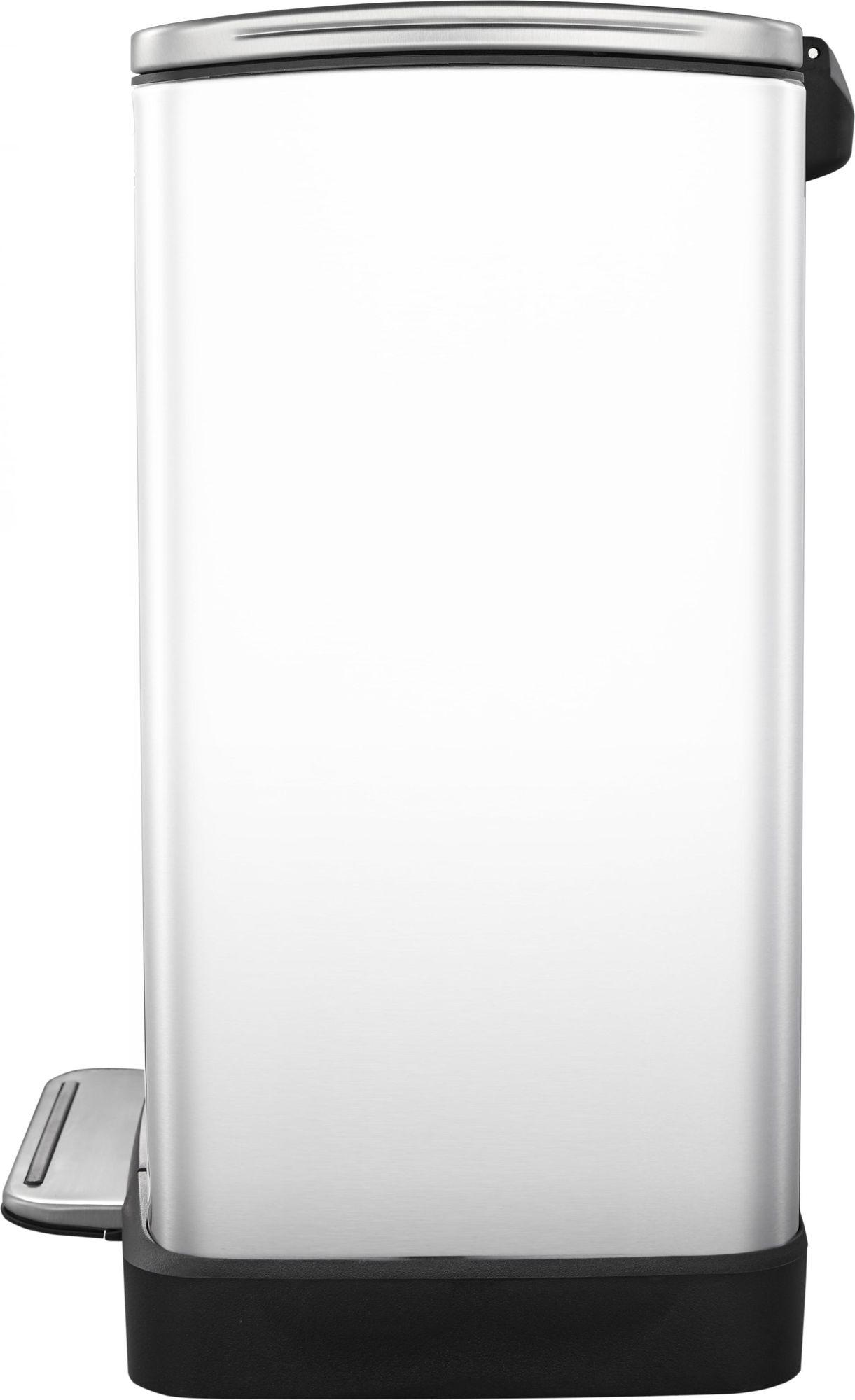 EKO - E-Cube Recycling Poubelle à pédale 28+18 litres - Stainless steel Plastic - Blanc, inox mat