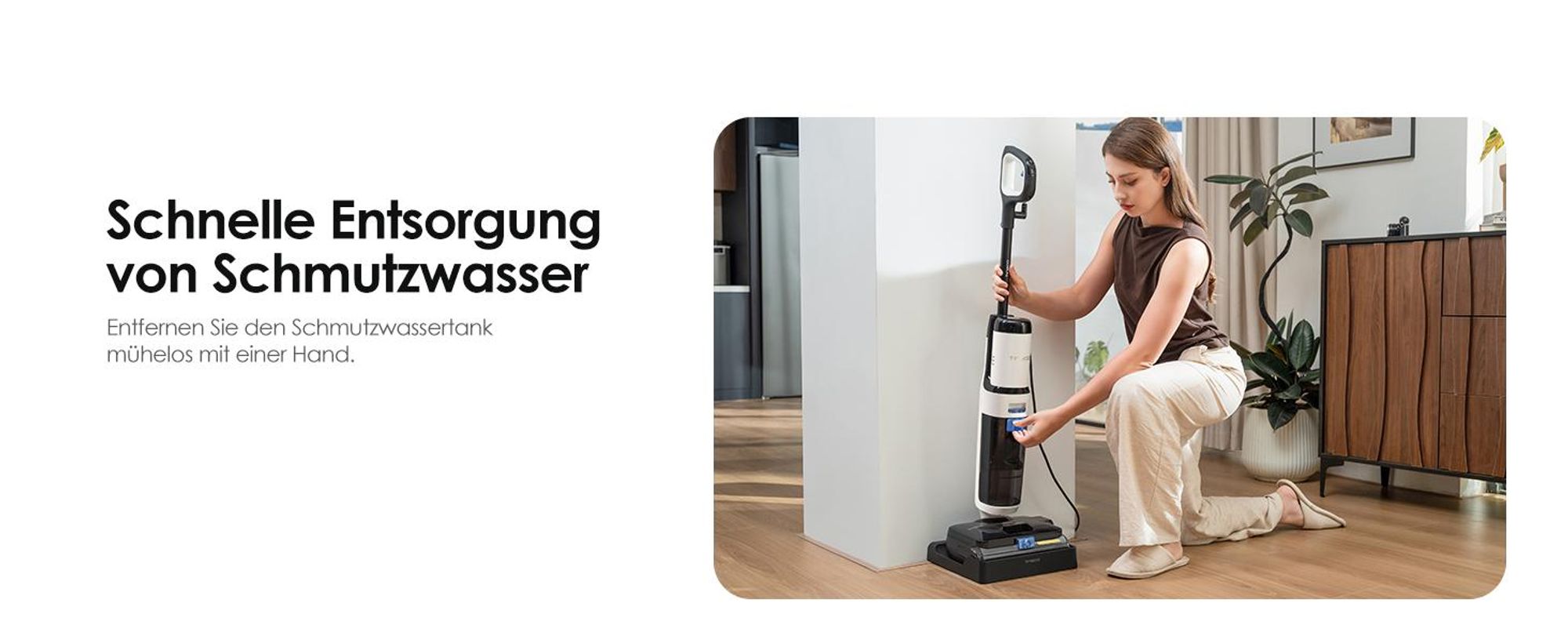 Tineco FLOOR ONE S6 Stretch Steam Nass Trockensauger mit Kabel, 160℃ Dampfreiniger, BoostSteam, 180°Lay-Flat, Anti-Tangle, FlashDry Selbstreinigung