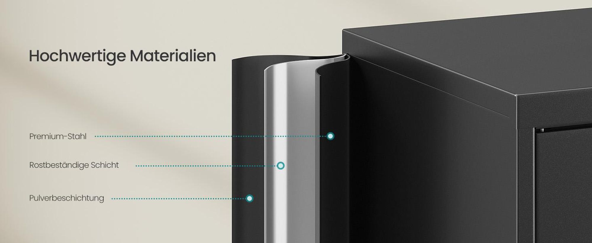 SONGMICS Stahlschrank mit 2 Türen, abschließbar, verstellbare Ablage, Aufbewahrungsschrank für Büro, 80 x 40 x 90 cm, schwarz