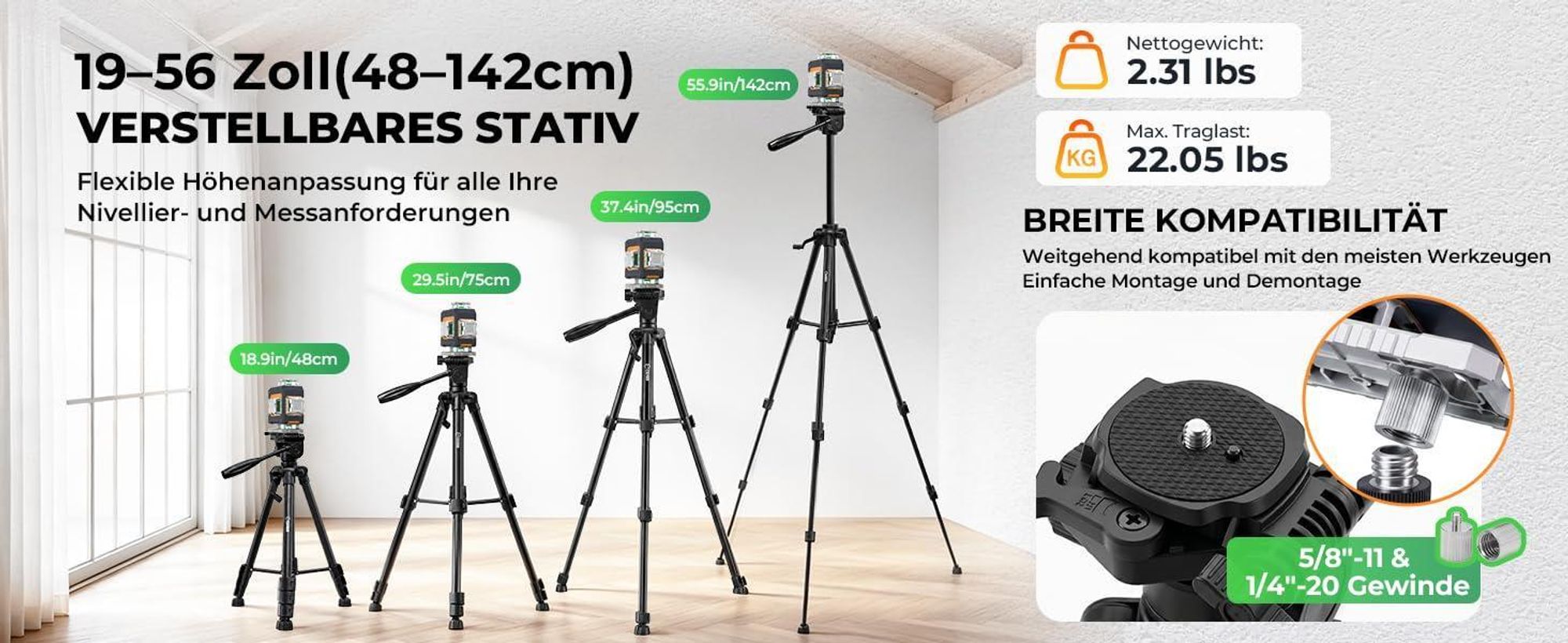 CIGMAN CM-G16T Set Krížový Laser 4x360° | 16-Liniový so Statívom 1,42m