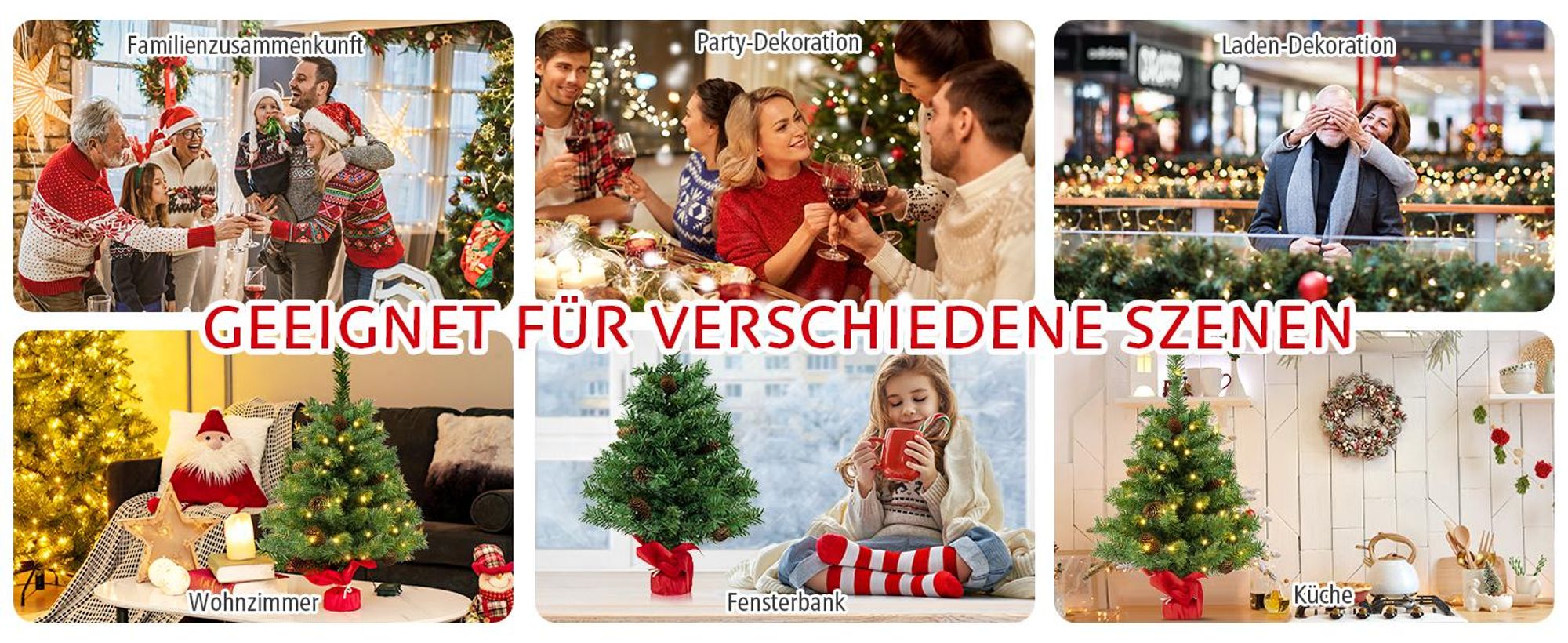 COSTWAY 64 cm Künstlicher Weihnachtsbaum mit Beleuchtung, Kleiner Tannenbaum mit 8 Lichtmodi, 8 Tannenzapfen & Zementbasis, Weihnachtsdeko, Tisch-Christbaum für Zuhause, Büro