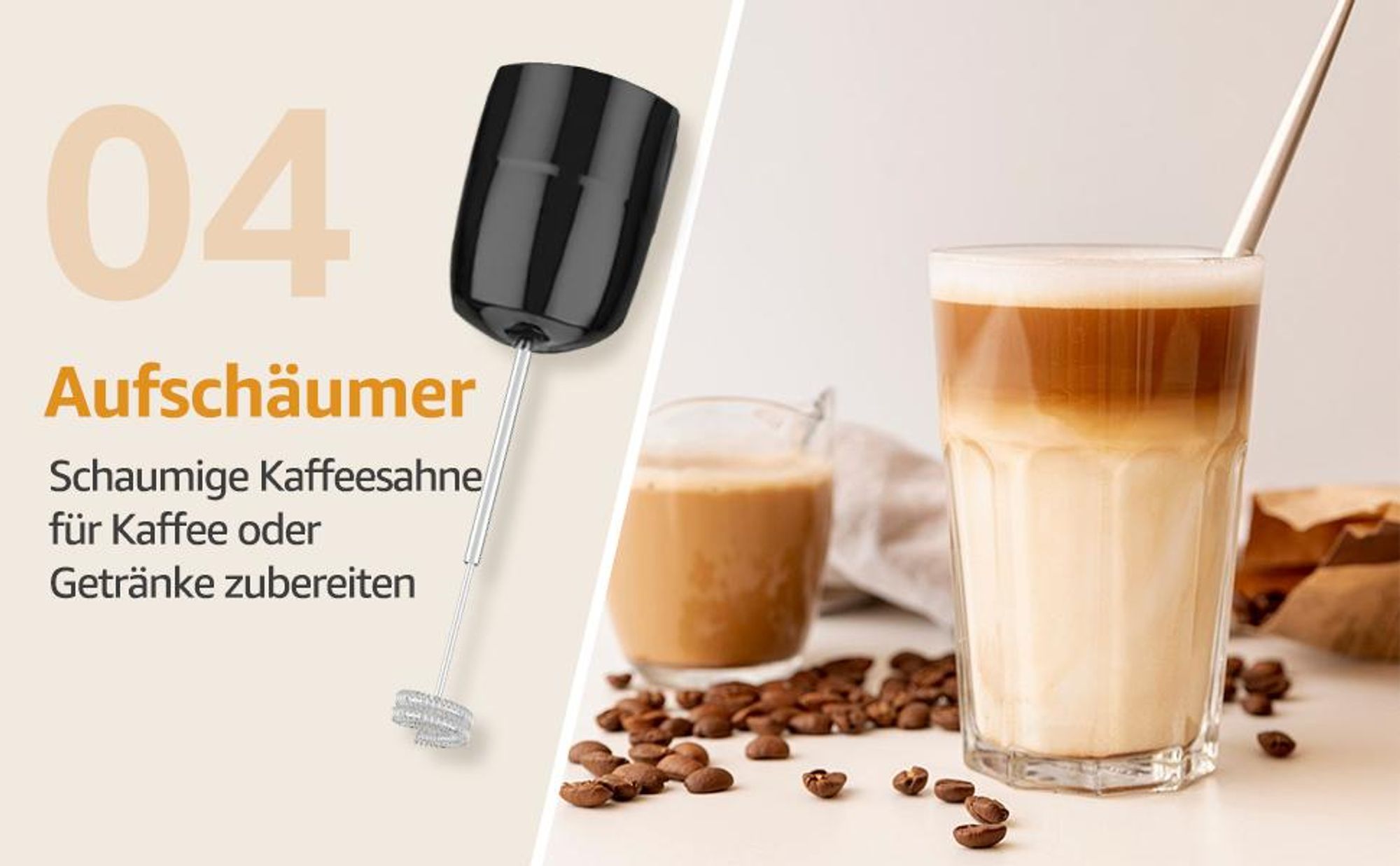 Fetabeta Stabmixer 1100 W, 21+ TURBO Geschwindigkeiten, Edelstahlklingen, 9-in-1 Zubehörset, 600 ml Messbecher & 500 ml Zerkleinerer, Schwarz