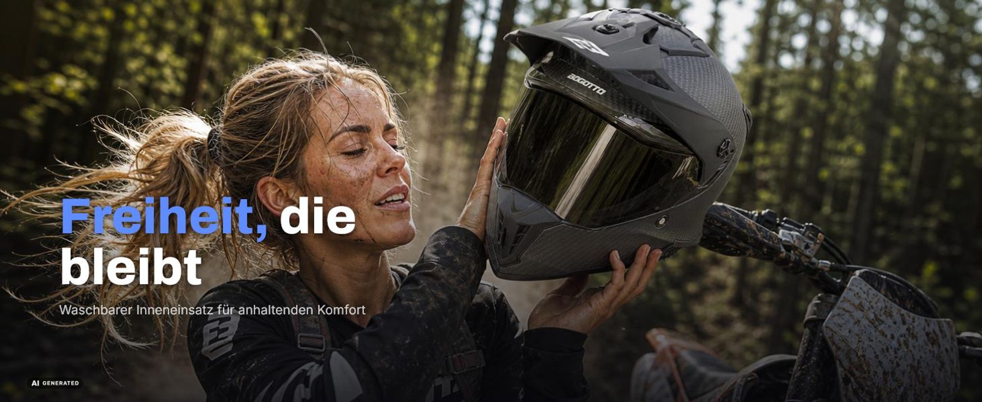 Bogotto FG-601 Carbon 6K Enduro-Helm, schwarz matt, L (59/60)