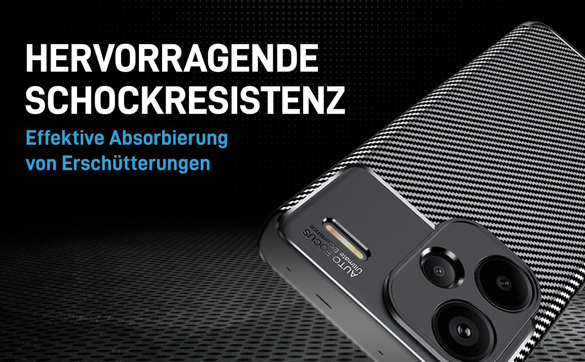 Schwarze Hülle für Xiaomi Redmi Note 13 Pro+ 5G mit Aufprallschutz