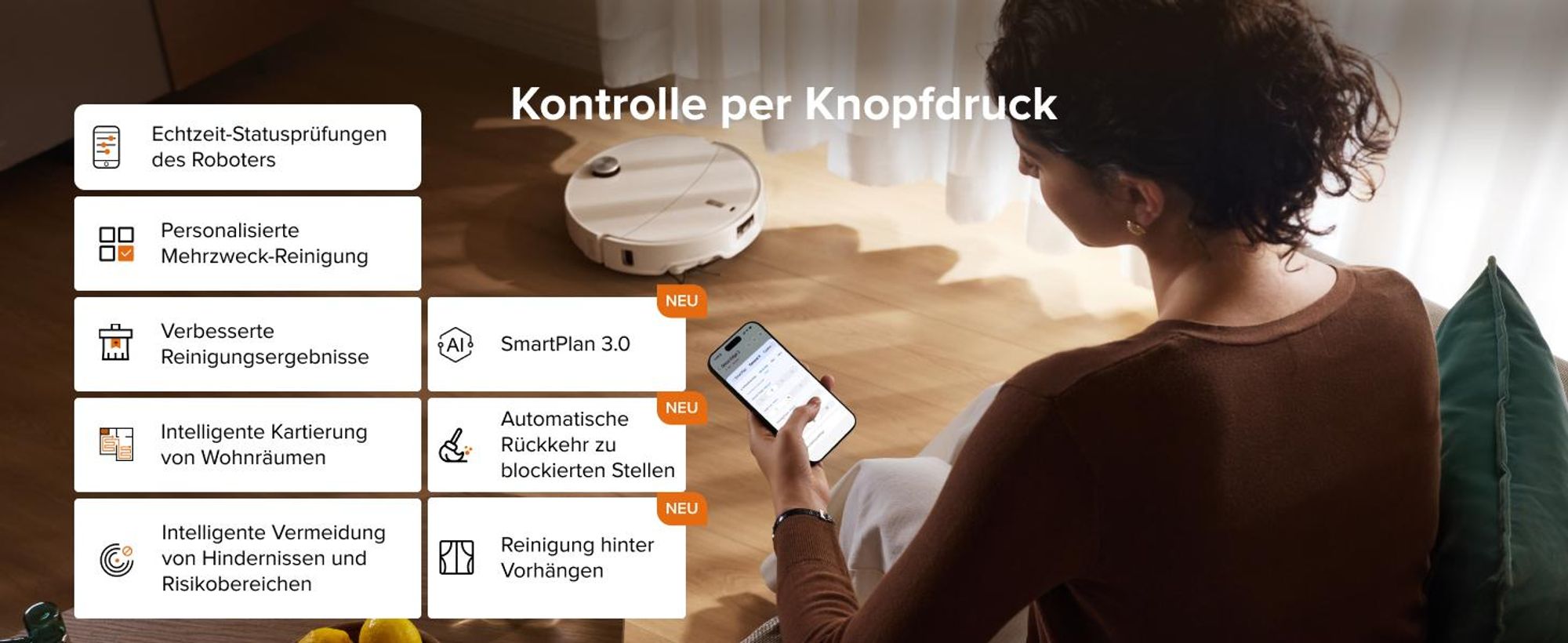 Roborock Qrevo Edge 2 Staubsauger Roboter, 25.000 Pa Saugroboter mit Wischfunktion, Wischmopp-Hebefunktion, 80 °C Moppwäsche mit heißem Wasser, Weiß