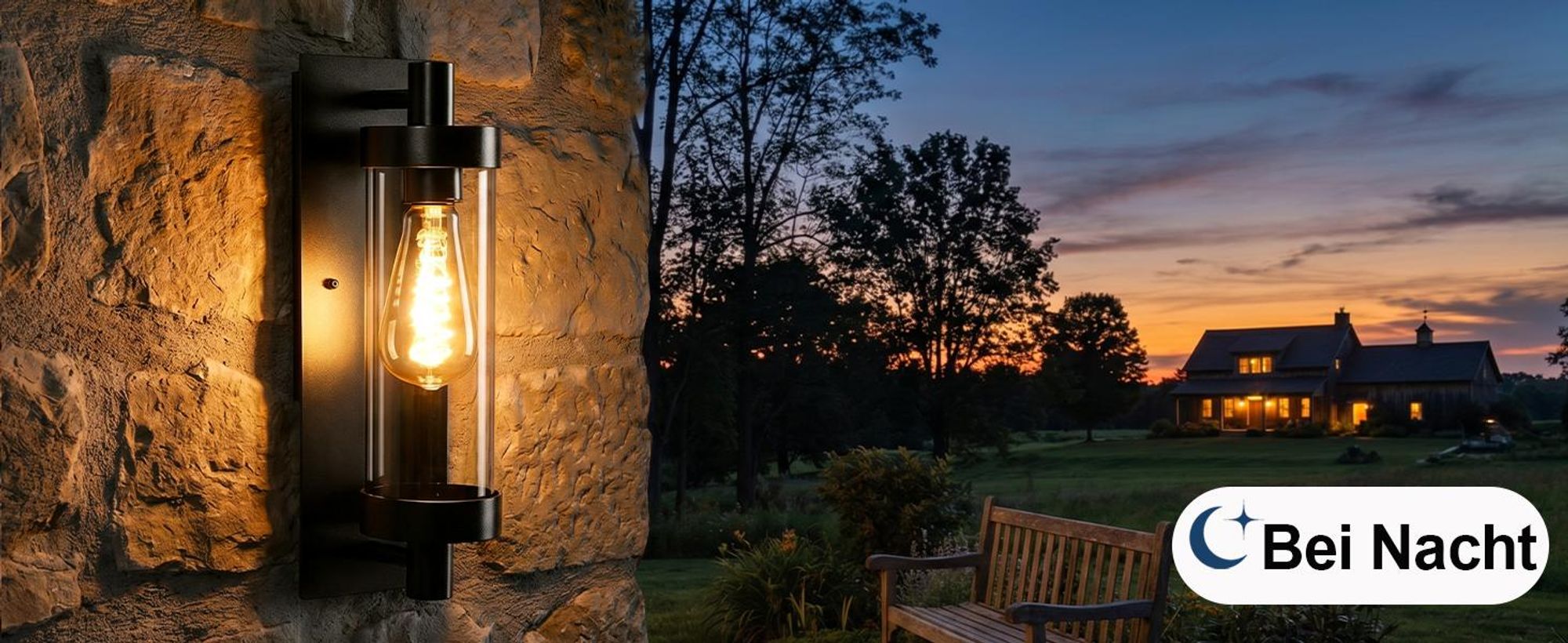 ZMH LED vintage buitenwandlamp, E27, zwart, IP65, weerbestendig. Geschikt voor gevels, terrassen, balkons, tuinen en gangen