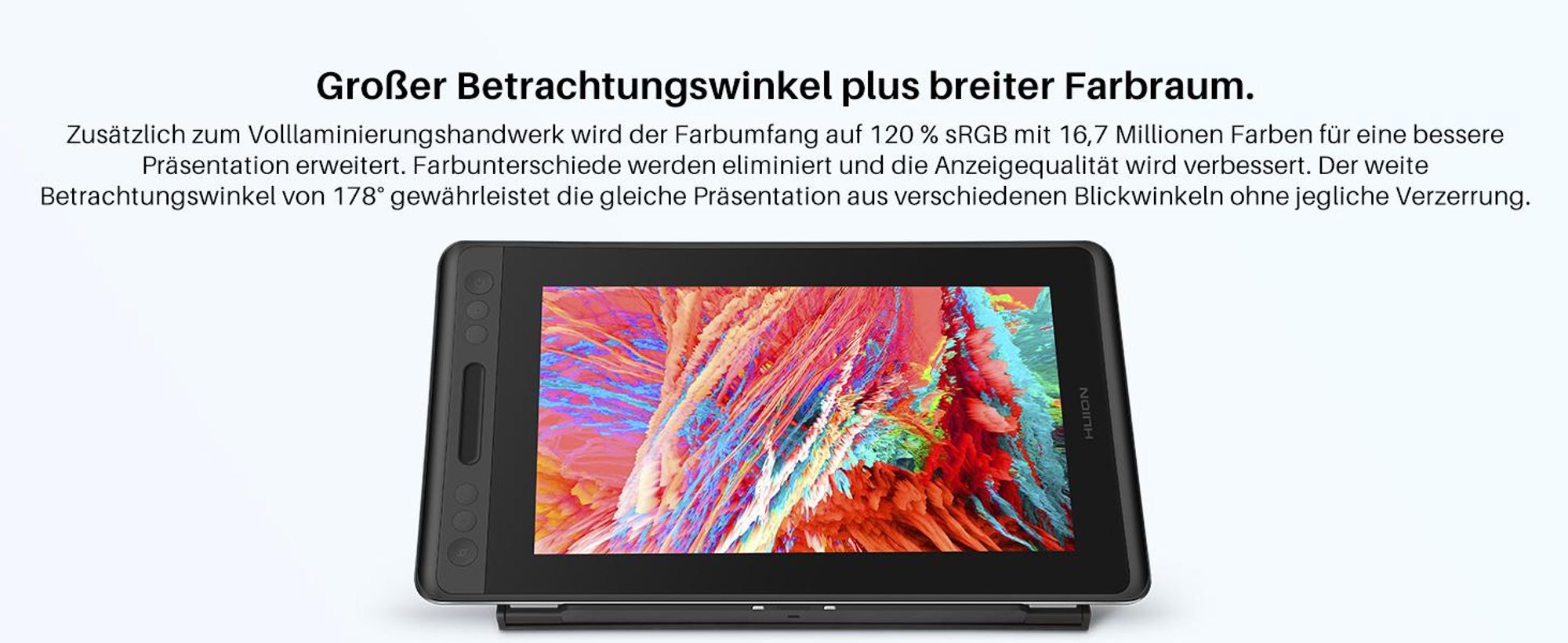 HUION Kamvas Pro 13, Kabelgebunden, 5080 lpi, 293,76 x 165,24 mm, USB, 1 cm, 33,8 cm (13.3")