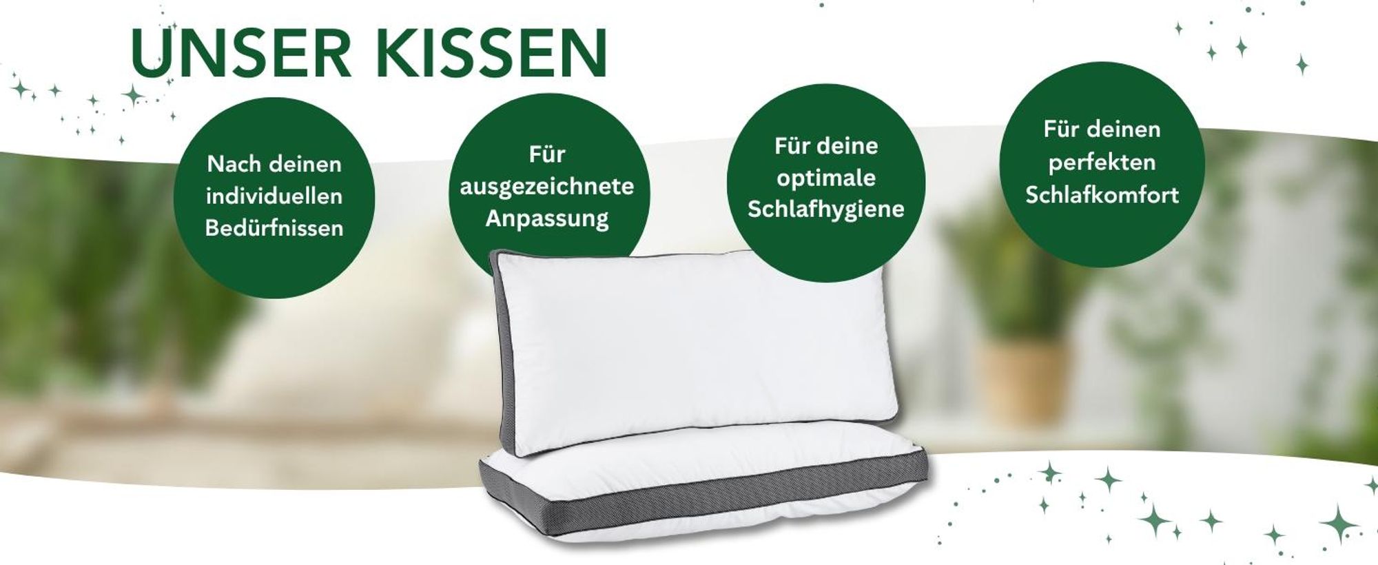 Wohlfühlkissen | 80 x 80 cm |  Kopfkissen für Allergiker geeignet | waschbar | DREAMSTAR