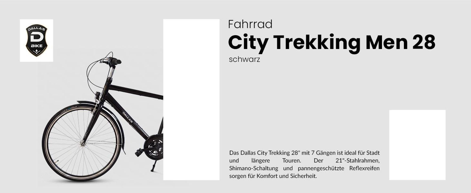 Dallas Bike Herrenfahrrad - Trekkingrad 28 Zoll - Stahlrahmen XL 21" - Schwarz - Shimano 7-Gang