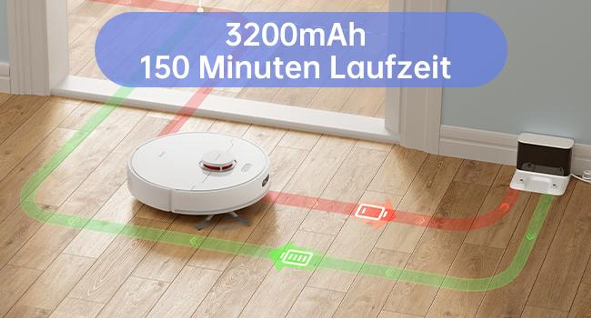 Dreame F9 Pro 2in1 Roboter Saugroboter mit LDS-Navigation,2500Pa Saugkraft,Kartenzeichnung,für Tierhaare/Hartböden/Teppiche,150Min,App-Steuerung,Weiß