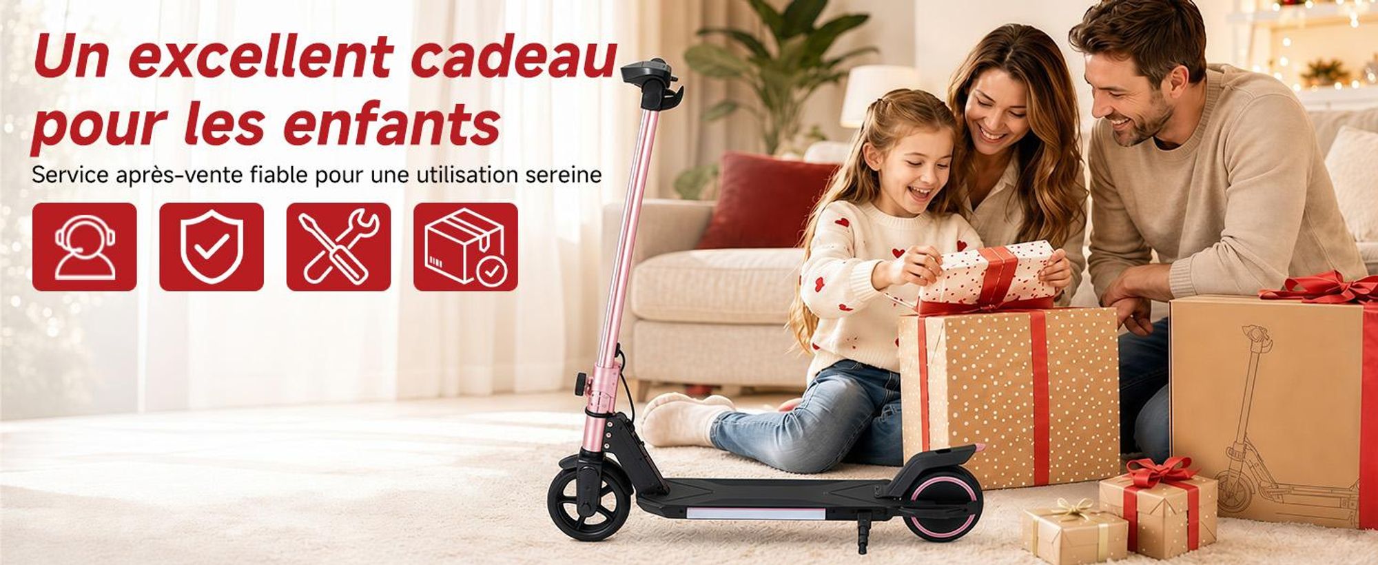 Trottinette électrique enfant 150W, E-Scooter enfant 16 km/h avec écran LED, lumières RGB, phare avant, double frein, pliable, pneus pleins 6,3 pouces