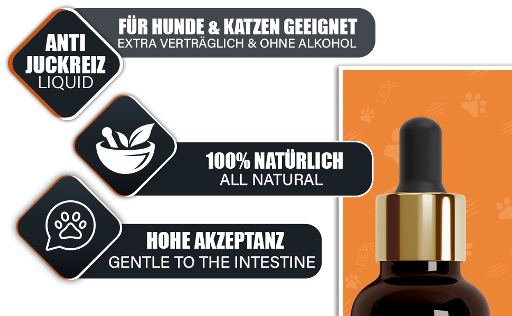 Saint Nutrition® Juckreiz Tropfen - für Hund und Katze - Unterstützung zur Linderung von Juckreiz Hund