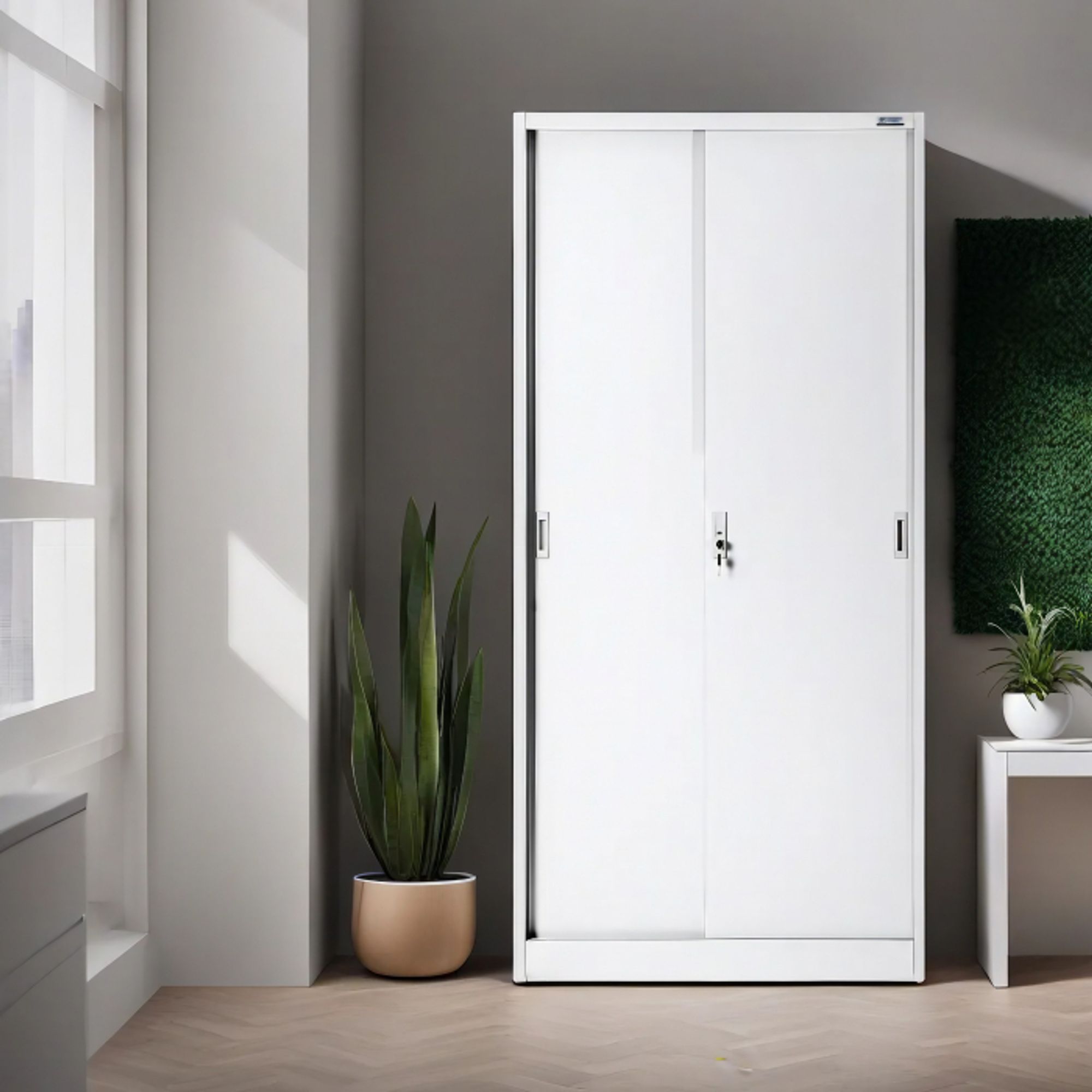 Aktenschrank Büroschrank Stahlschrank weiß  185x90x40