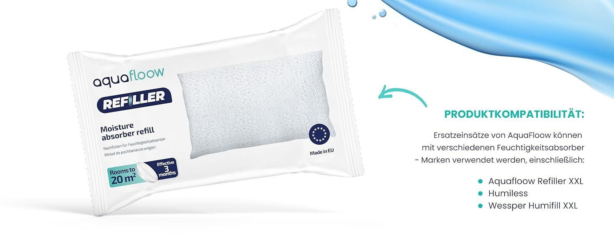 Luftentfeuchter Granulat 40x 250g Nachfüllpack  für Räume bis 20m², ohne Strom, Allergiker geeignet