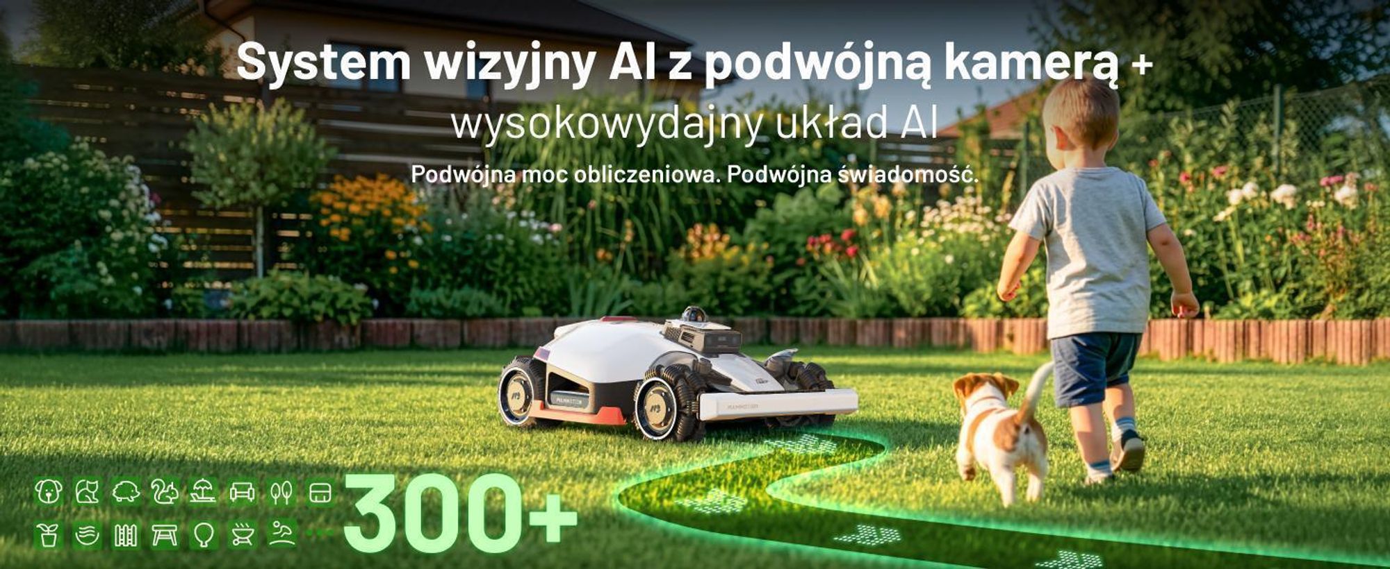 Robot koszący Mammotion LUBA 3 AWD 5000 z garażem, do 5000 m², napęd na wszystkie koła, nachylenie 80%, automatyczne mapowanie, moduł 4G, APP