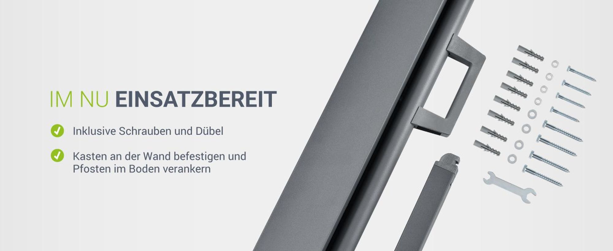 Juskys Seitenmarkise Dubai 300 x 180 cm ausziehbar blickdicht, Sichtschutz für Balkon & Terrasse, Seitenrollo Wandhalterung - anthrazit