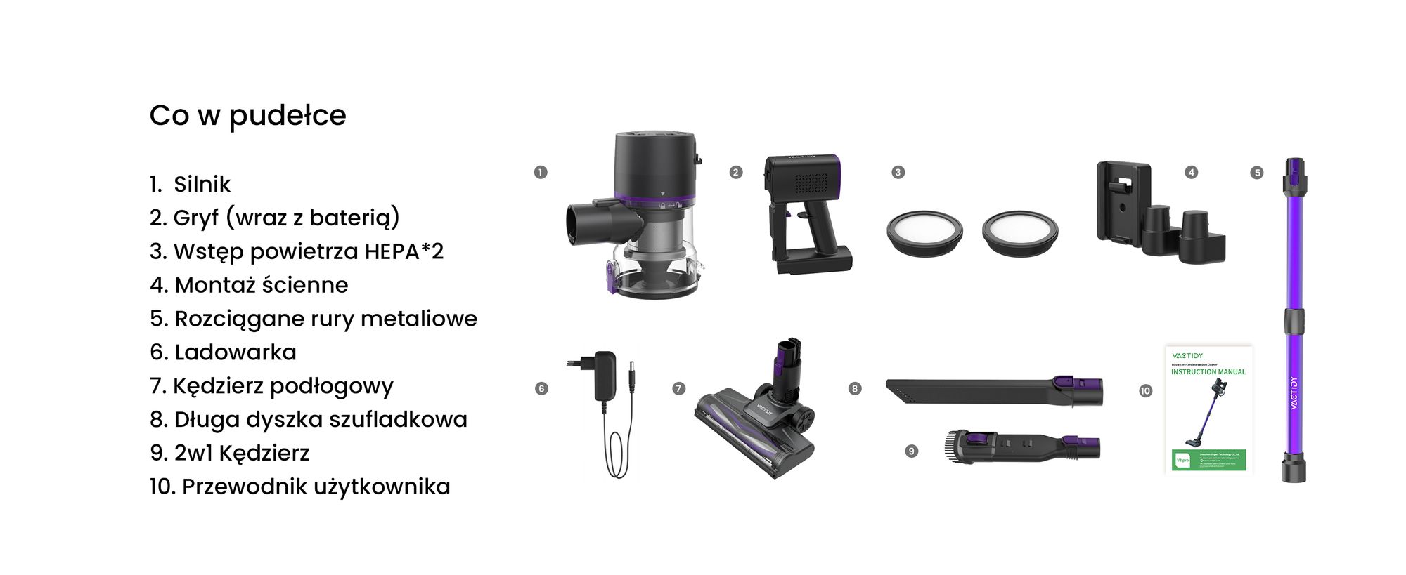Bezprzewodowy odkurzacz Vactidy V8 Pro 35000 Pa, odkurzacz akumulatorowy 8 w 1, 45-minutowy samostojący odkurzacz ręczny do dywanów, sierści zwierząt, drewna i twardych podłóg