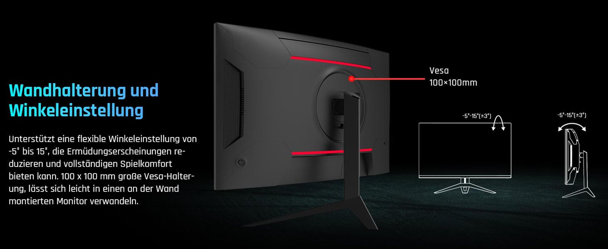 KTC H32S17 32 Zoll Curved Gaming Monitor QHD 180Hz 1ms HDR10 HVA FreeSync 1500R DP HDMI