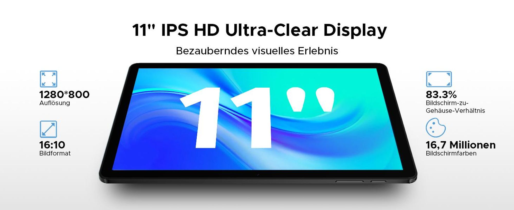DOOGEE Tab A9 Pro+ - Tablet, Android 16, 11 Zoll, 30(6+24)GB+128GB(bis 2TB erweiterbar), 90Hz, 8580mAh,Widevine L1
