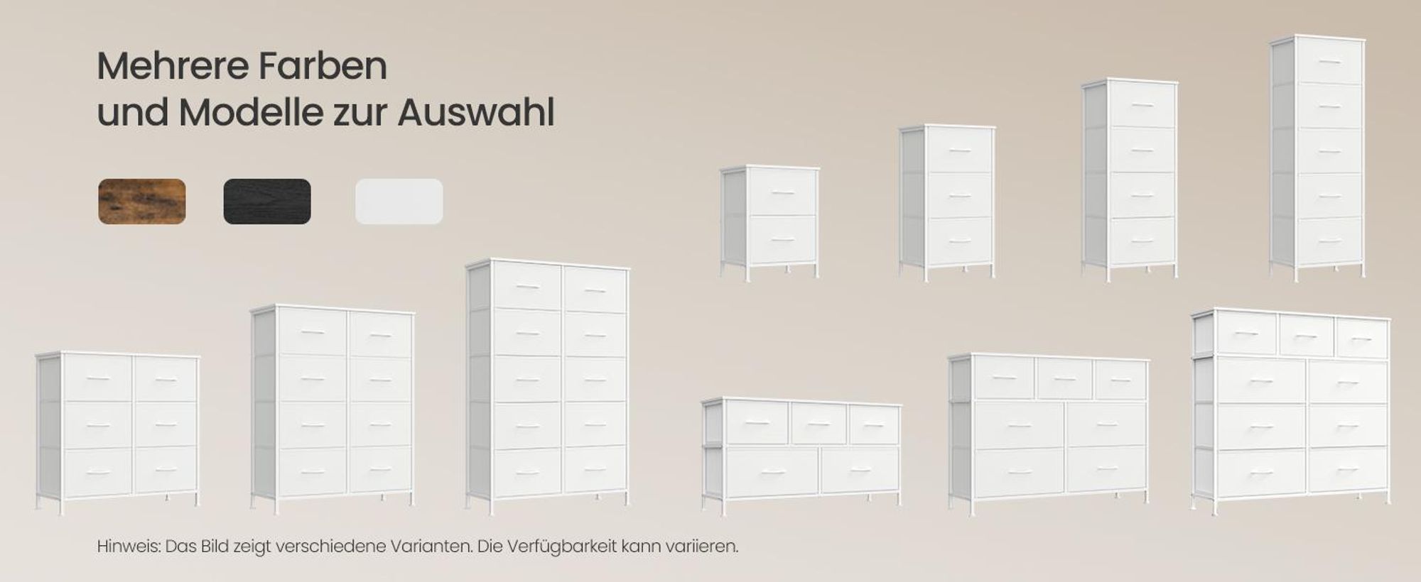 SONGMICS Nachttisch 2er Set, 2 Schubladen, für Schlafzimmer, Flur, Wohnzimmer, weiß