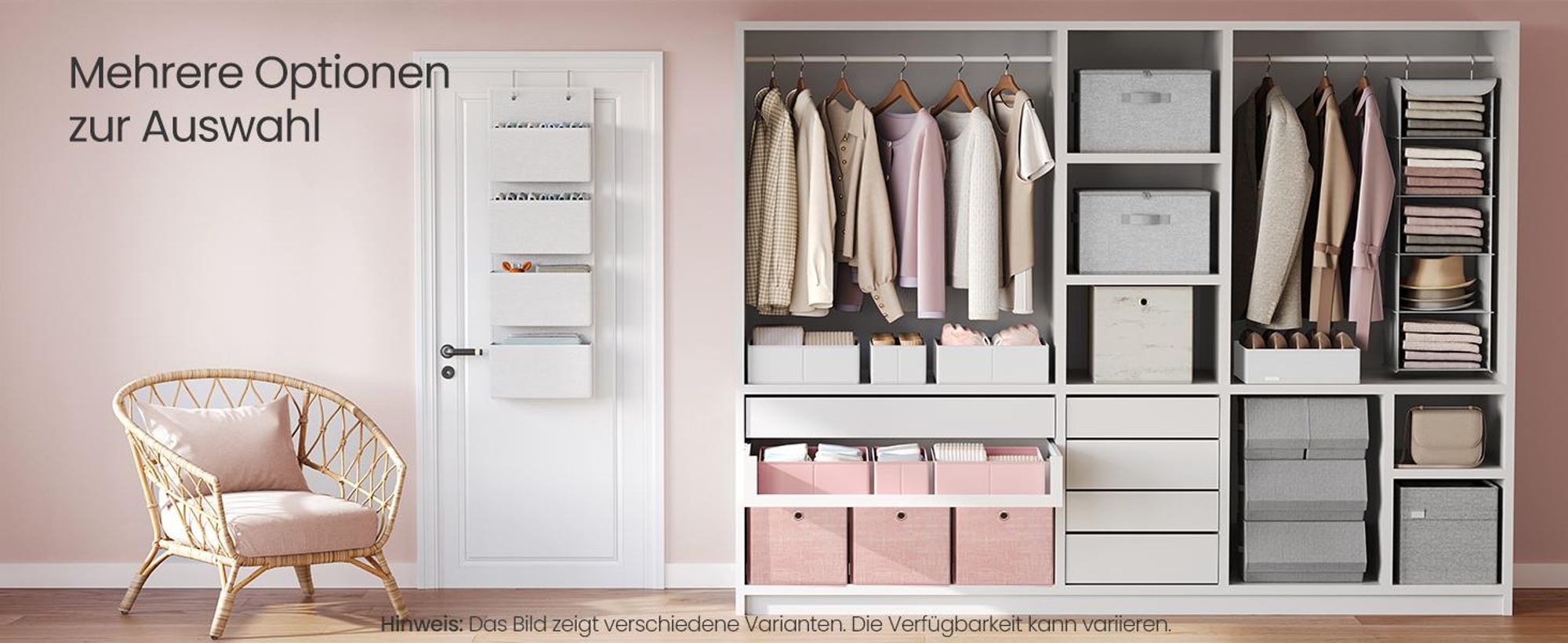 SONGMICS Ordnungsboxen, 6er Set, aus Vliesstoff mit Griff, 30 x 30 x 30 cm, Organizer Box, für Würfelregal, Faltbox, rosa