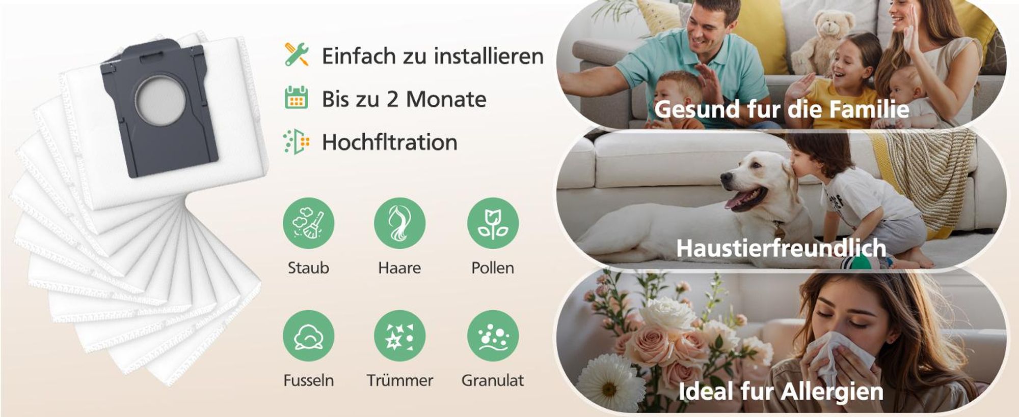 10 Pack Staubsaugerbeutel kompatibel mit Dreame L10s Ultra Gen 2/Gen3/X40/X50 Ultra/ L10s Pro Ultra Heat /L40 Ultra/Mova E30 Ultra/P50 Pro Ultra, 3,2L