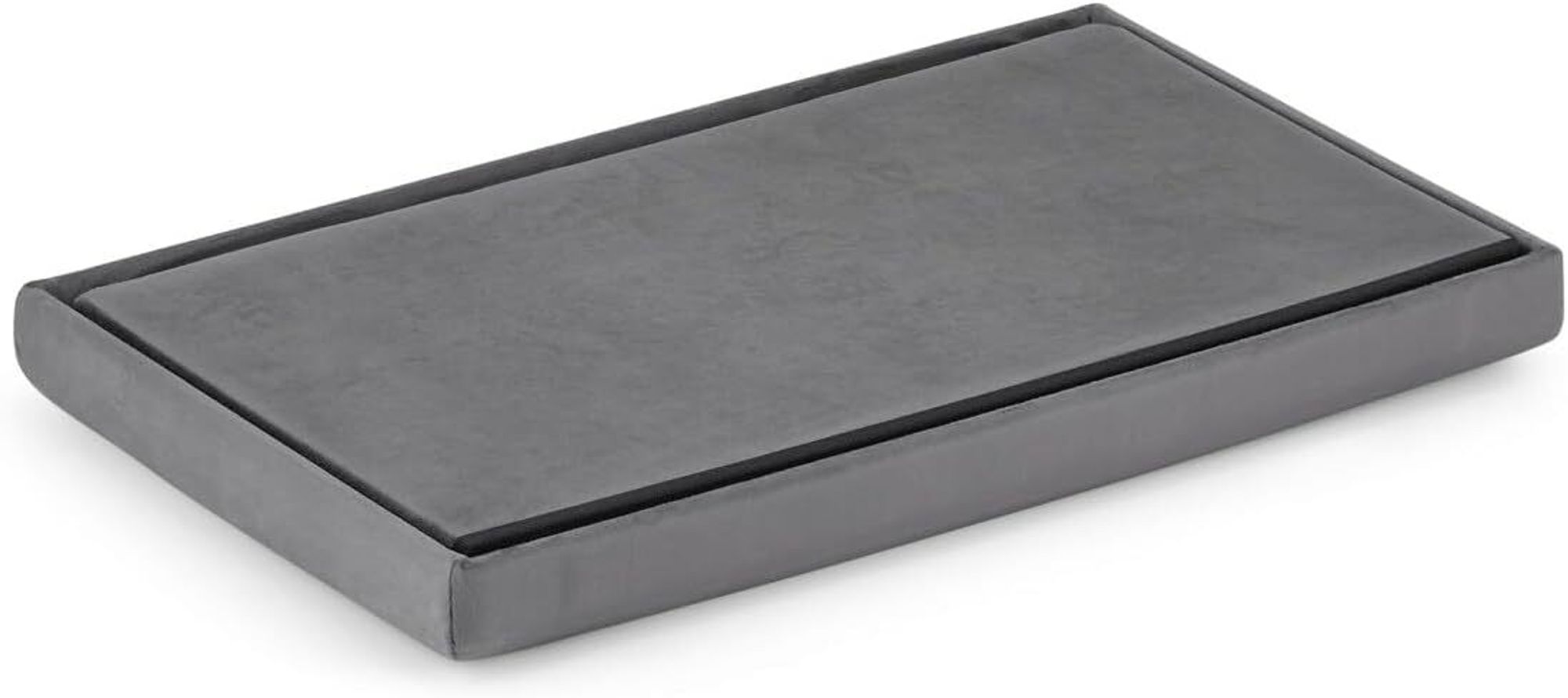 VBChome Sitzpouf 60 x 38 x 38 cm Grau Sitzhocker mit Stauraum Fußbank Truhen Aufbewahrungsbox faltbar Fußstütze Material - Samt 60x38x38 cm